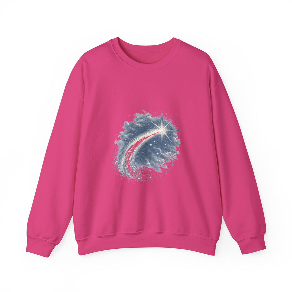 Matching Couple Sweatshirt - Shooting Star & North Star Matching Couple Crewneck Sweatshirt Vintage Art His Hers Wedding Gift - Design A