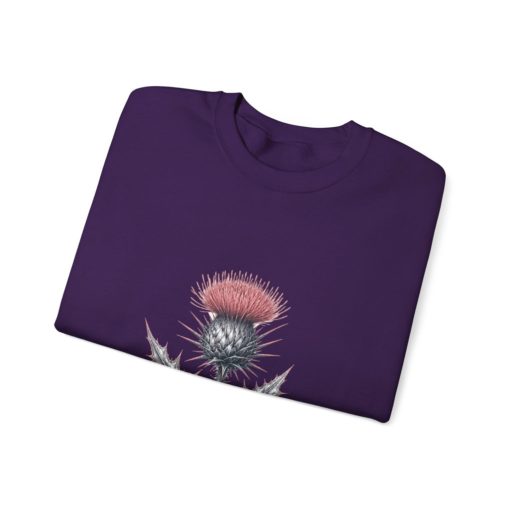 Matching Couple Sweatshirt - Lavender & Thistle Matching Couple Premium Fleece Sweatshirt Hand-Drawn Art His Hers Anniversary Gift - Design B
