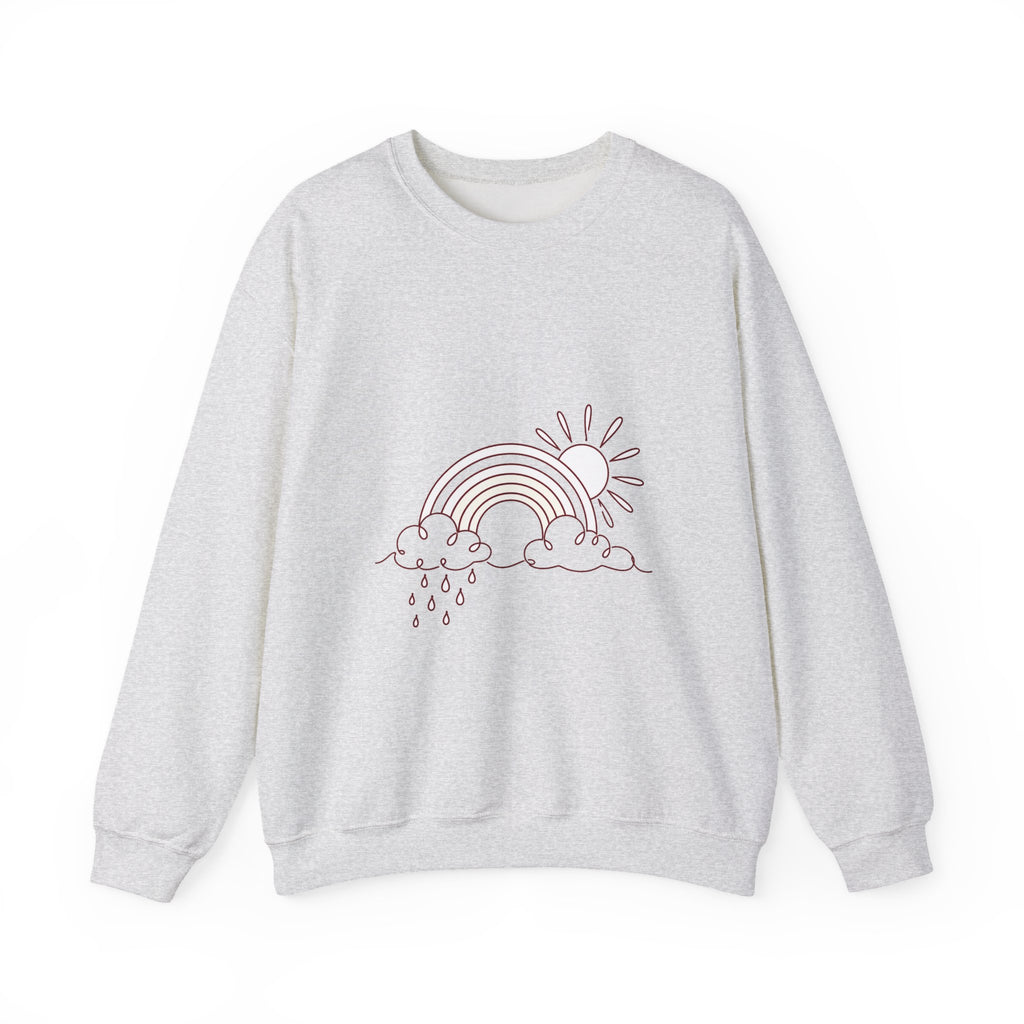 Matching Couple Sweatshirt - Storm & Rainbow Matching Couple Crewneck Sweatshirt Minimalist Art His Hers Valentine Gift - Design B