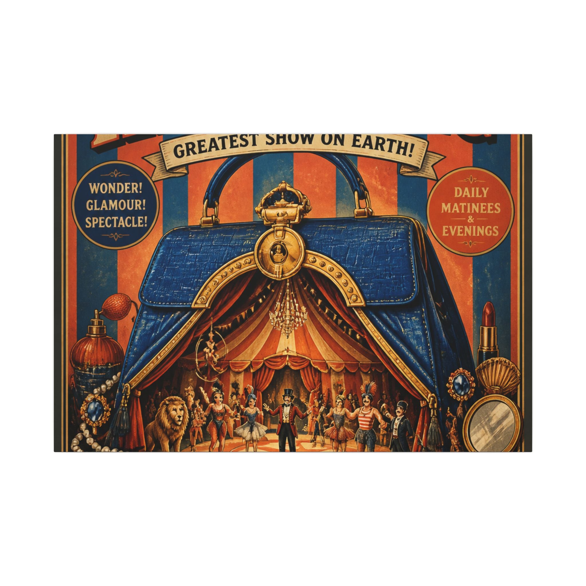 Handbag Big Top Wall Art Canvas 16×20 Vintage Circus Kitchen Decor Maximalist Print