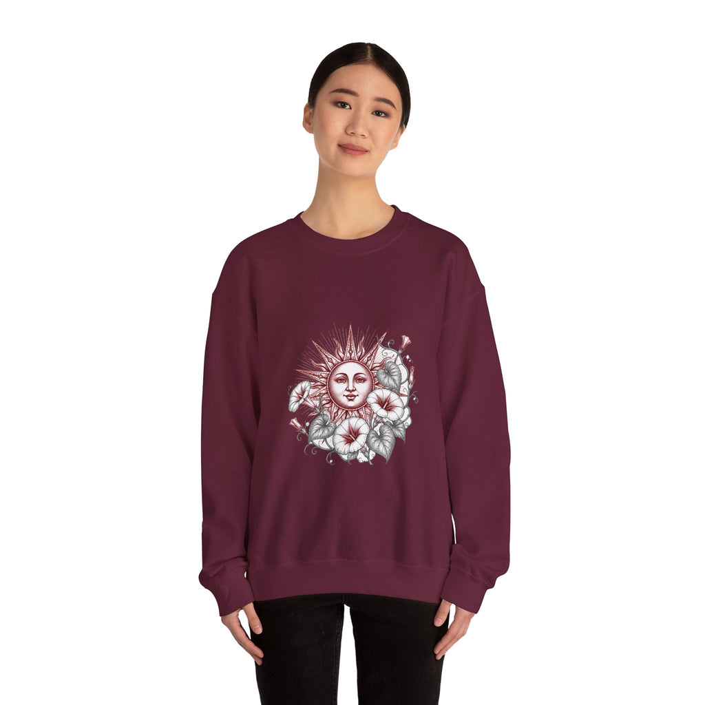 Matching Couple Sweatshirt - Sun & Moon Matching Couple Crewneck Sweatshirt Hand-Drawn Art His Hers Best Friend Gift - Design B