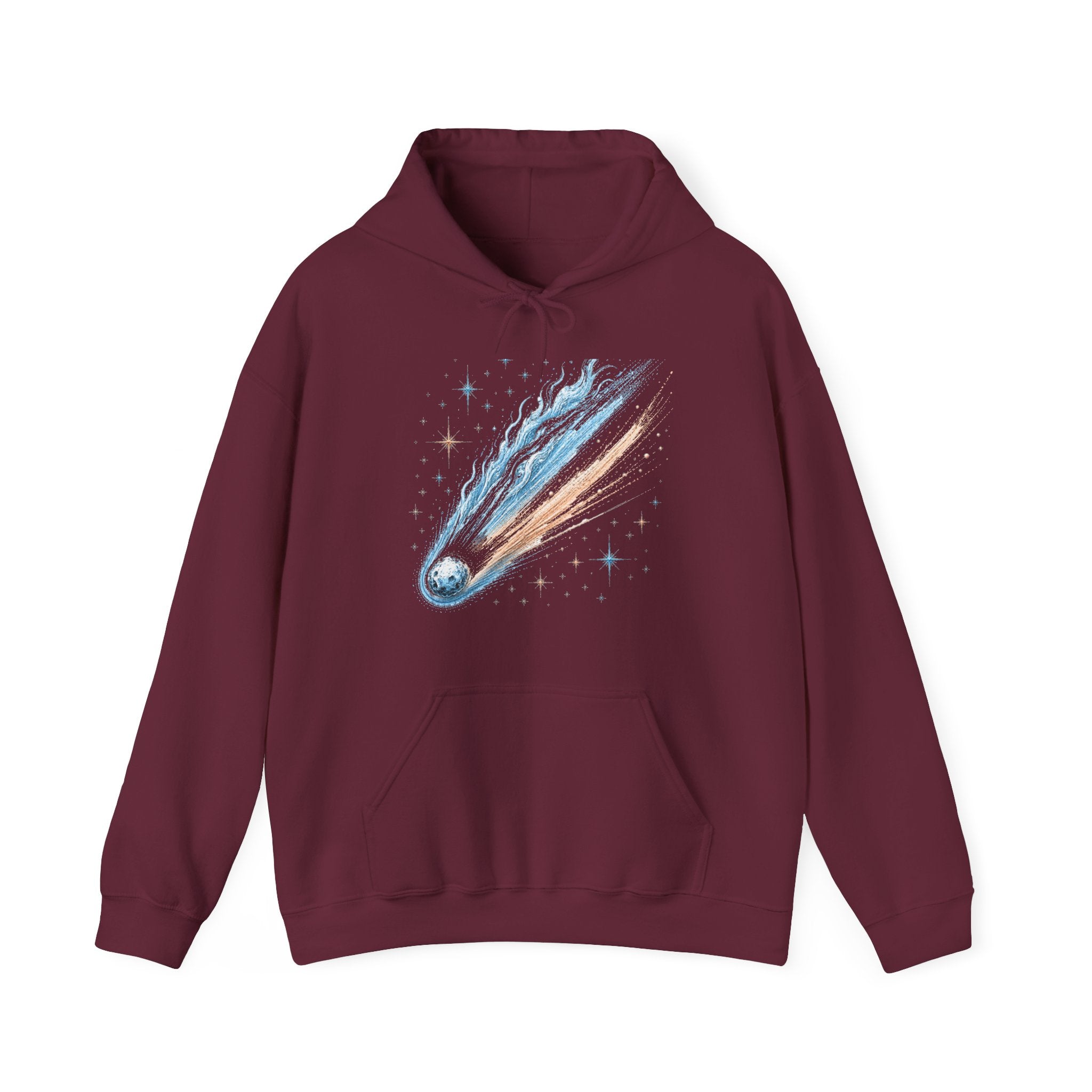 Matching Couple Sweatshirt - Comet & Asteroid Matching Couple Hooded Sweatshirt Hand-Drawn Art His Hers Best Friend Gift - Design A