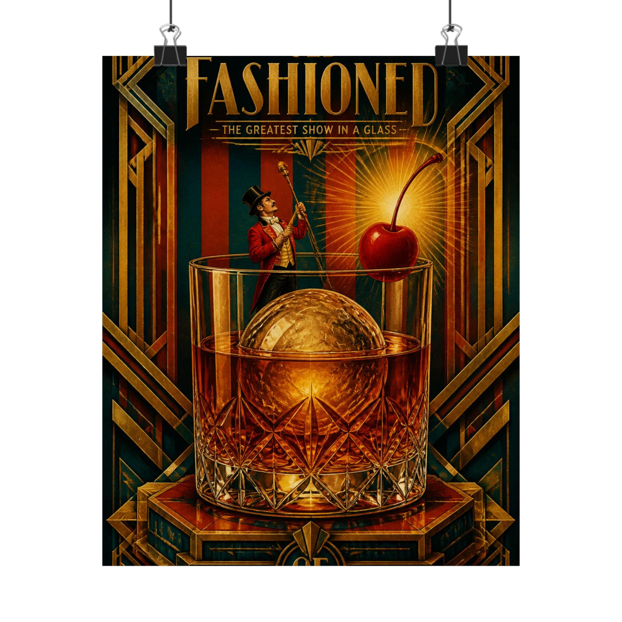 Old Fashioned Ringmaster Wall Art Poster 18×24 Art Deco Entryway Decor Maximalist Print