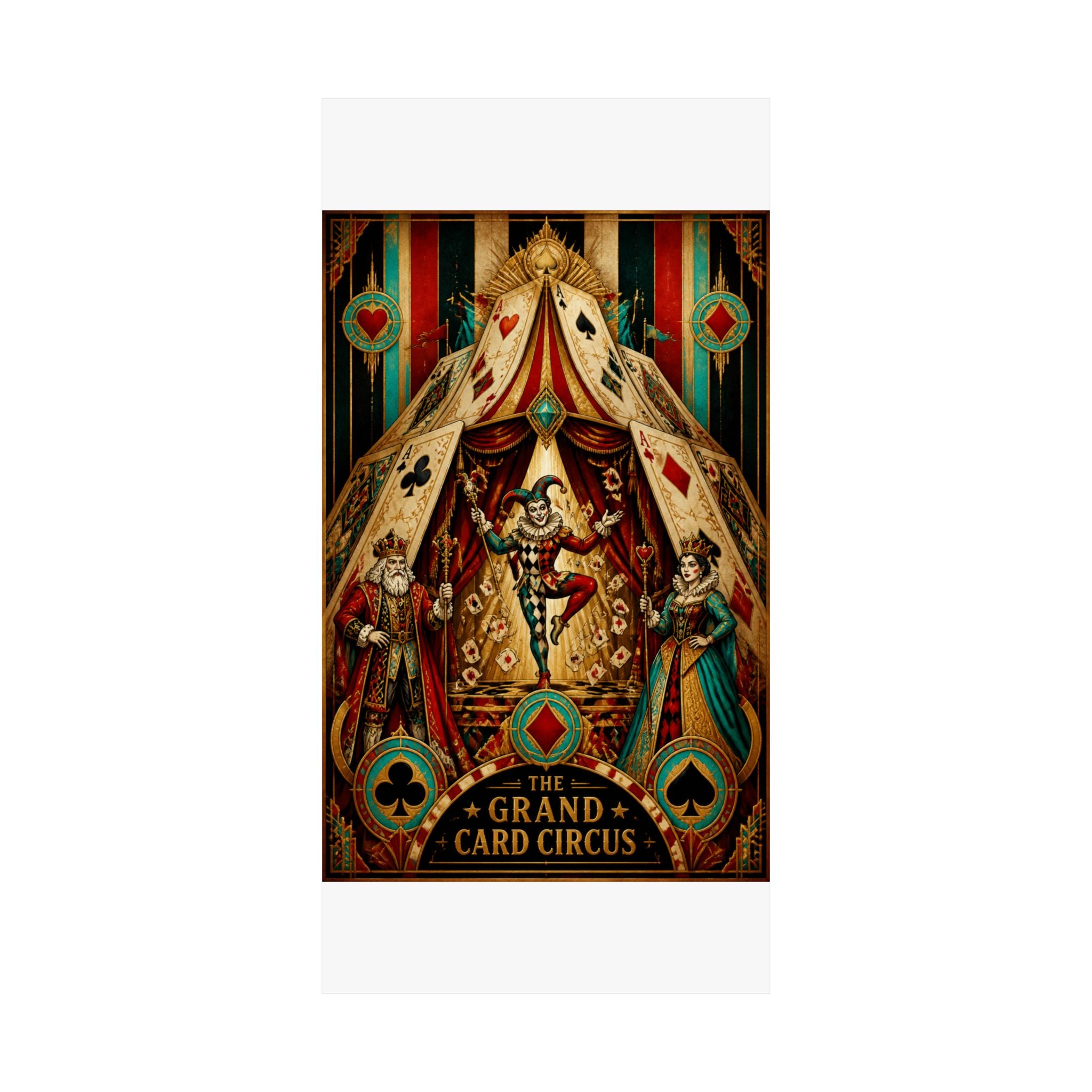 Playing Cards Tent Wall Art Poster 18×24 Art Deco Entryway Decor Maximalist Print