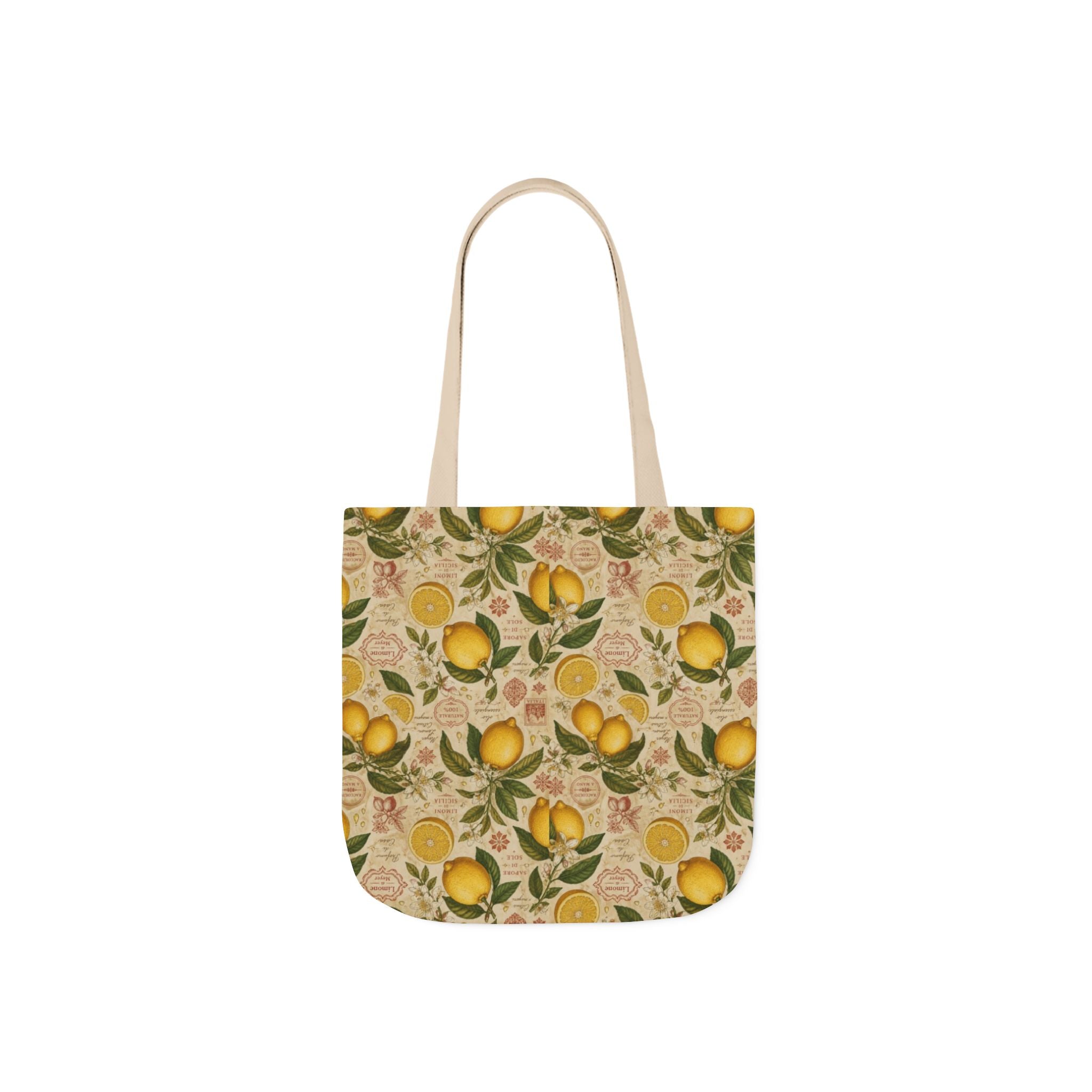 Meyer Lemons Canvas Tote Bag Mediterranean Kitchen Botanical Design Italian Cottagecore Gift
