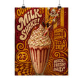 Milkshake Slide Clown Wall Art Poster 24×36 Psychedelic Dining Room Decor Maximalist Print