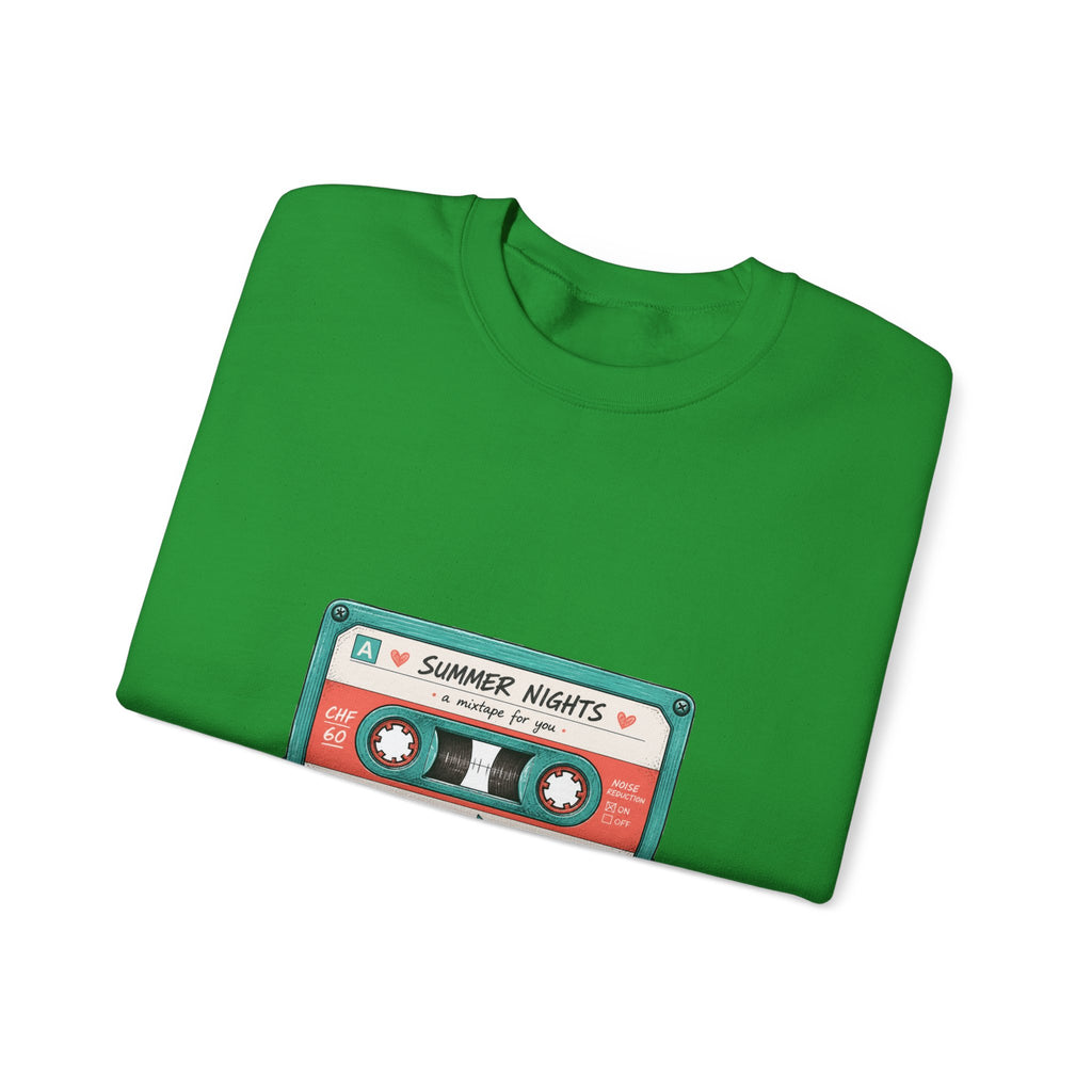 Matching Couple Sweatshirt - Vinyl & Cassette Matching Couple Comfort Colors Crew Hand-Drawn Art His Hers Anniversary Gift - Design B