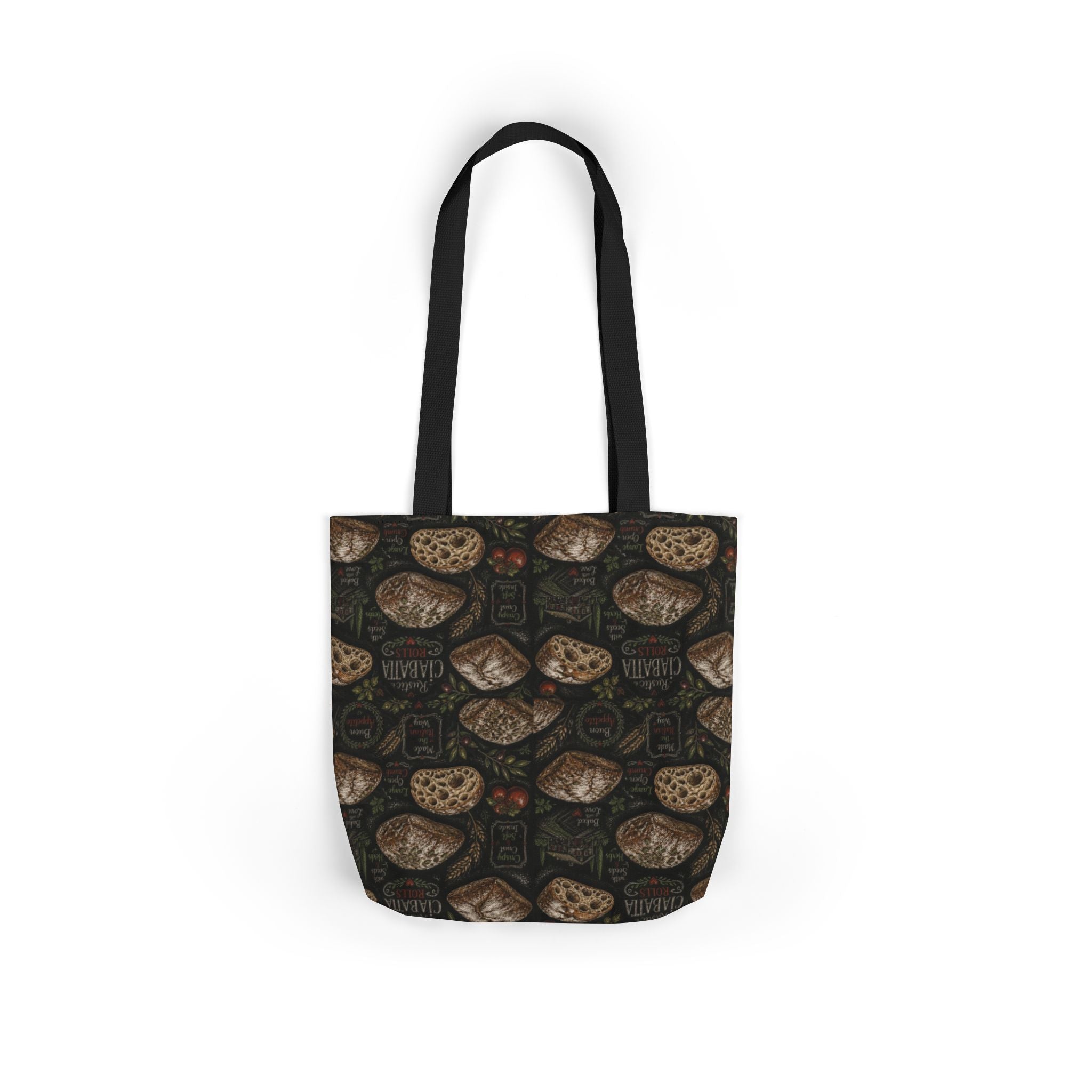 Ciabatta Rolls Canvas Tote Bag Mediterranean Kitchen Chalk Art Design Italian Cottagecore Gift