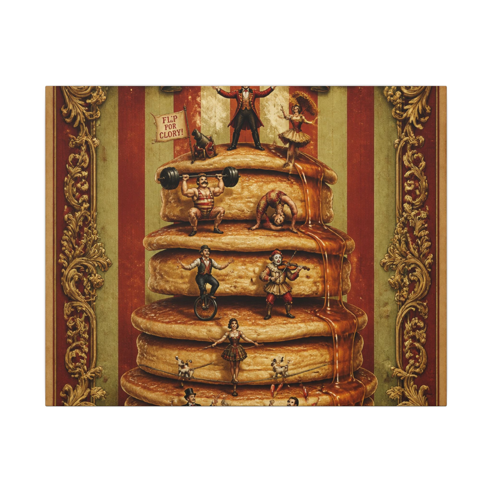 Pancake Stack Platform Wall Art Canvas 16×20 Baroque Home Office Decor Maximalist Print