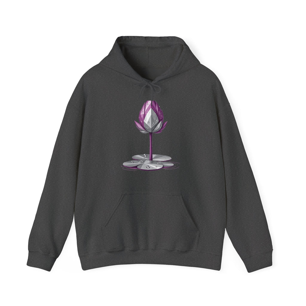 Matching Couple Sweatshirt - Open & Closed Lotus Matching Couple Hooded Sweatshirt Geometric Art His Hers Couple Gift - Design B