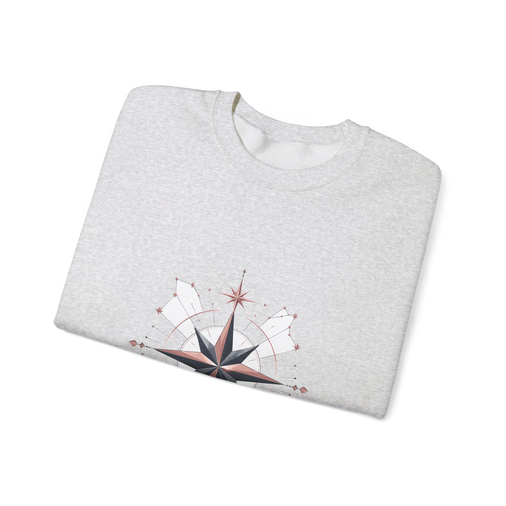 Matching Couple Sweatshirt - Shooting Star & North Star Matching Couple Crewneck Sweatshirt Geometric Art His Hers Couple Gift - Design B
