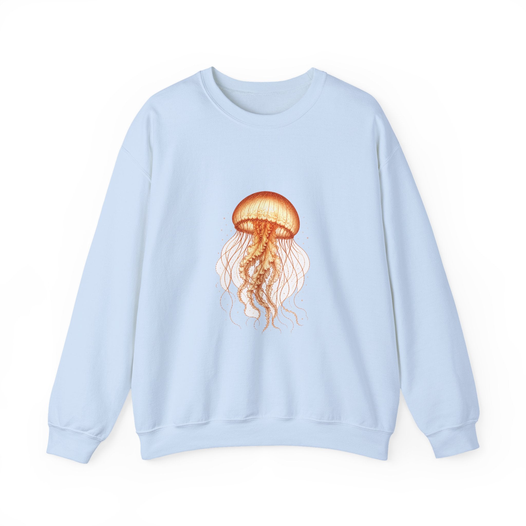 Matching Couple Sweatshirt - Octopus & Jellyfish Matching Couple Comfort Colors Crew Vintage Art His Hers Honeymoon Gift - Design B