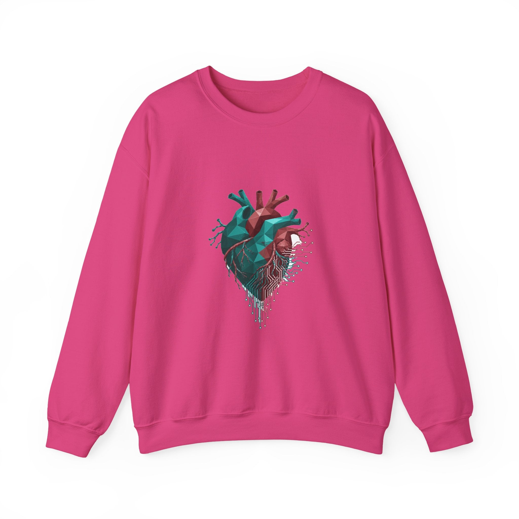 Matching Couple Sweatshirt - Robot & Heart Matching Couple Comfort Colors Crew Geometric Art His Hers Love Gift - Design B