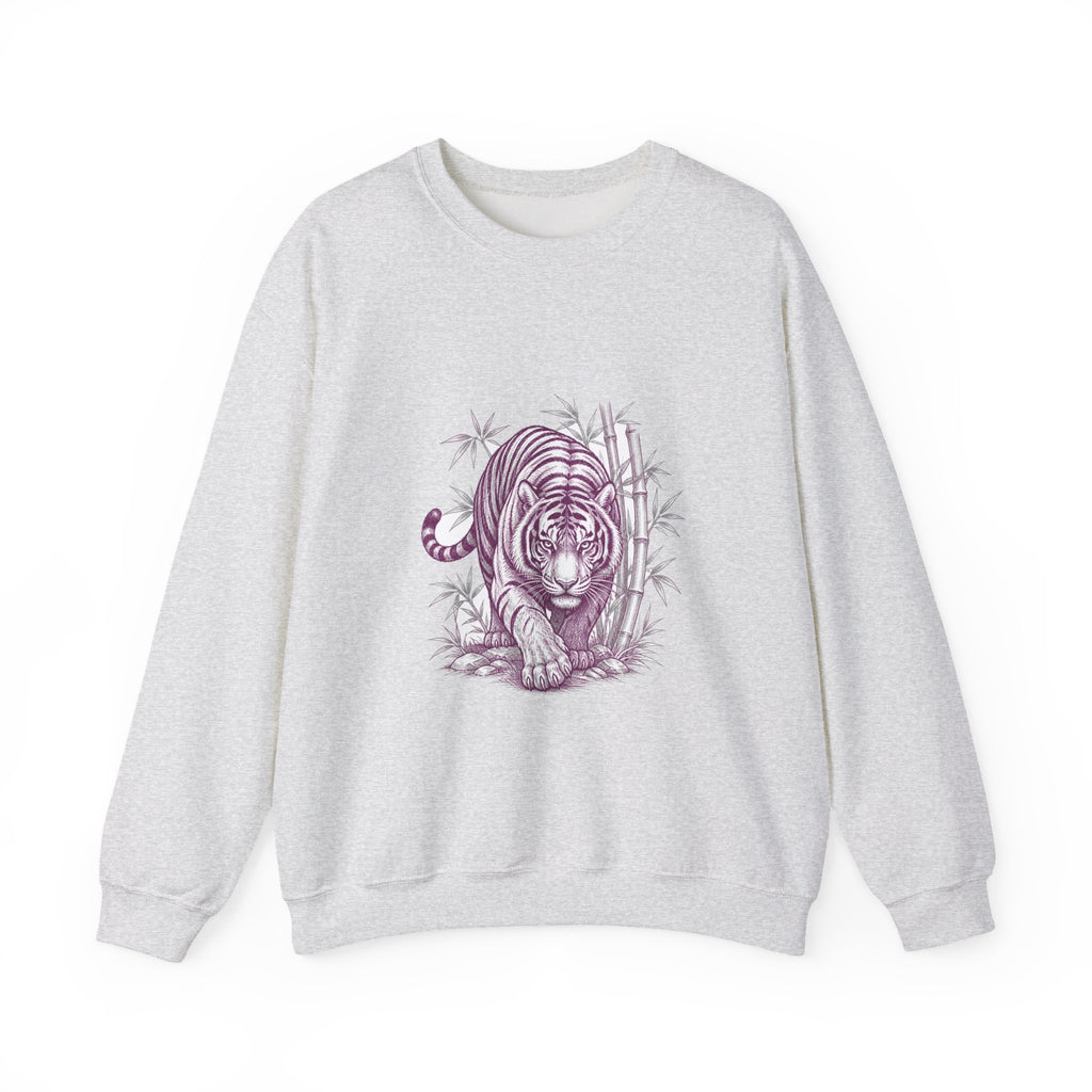 Matching Couple Sweatshirt - Tiger & Crane Matching Couple Crewneck Sweatshirt Hand-Drawn Art His Hers Best Friend Gift - Design A