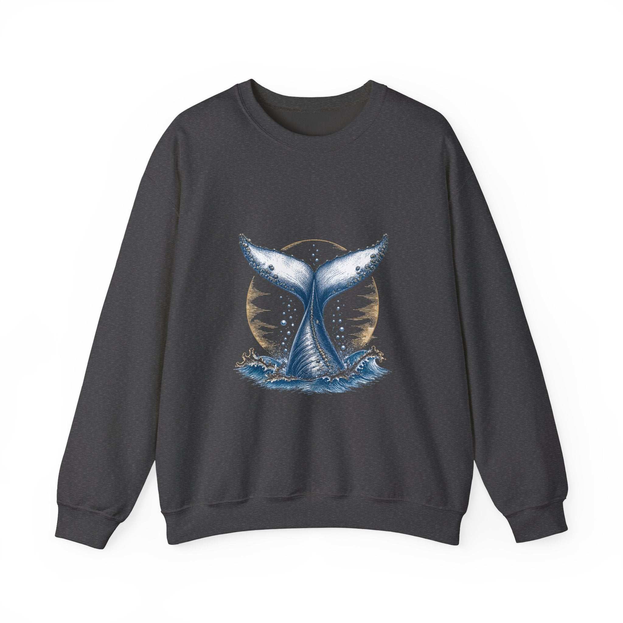 Matching Couple Sweatshirt - Eagle & Whale Matching Couple Comfort Colors Crew Hand-Drawn Art His Hers Anniversary Gift - Design B
