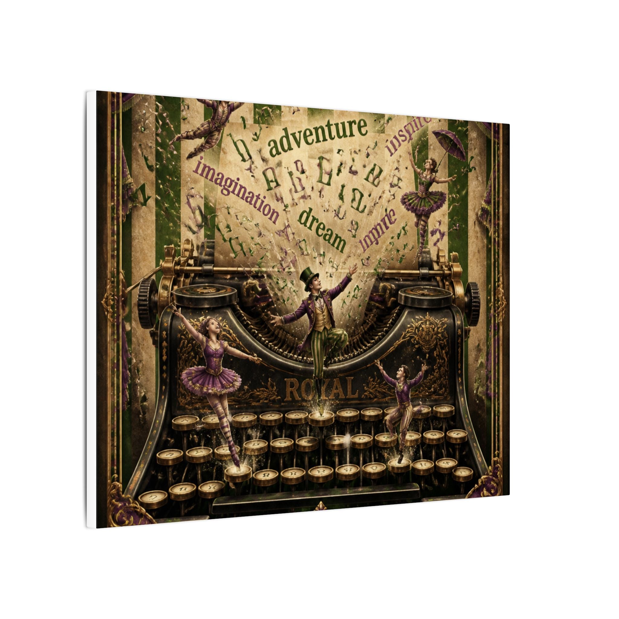 Typewriter Flying Letters Wall Art Canvas 16×20 Baroque Home Office Decor Maximalist Print