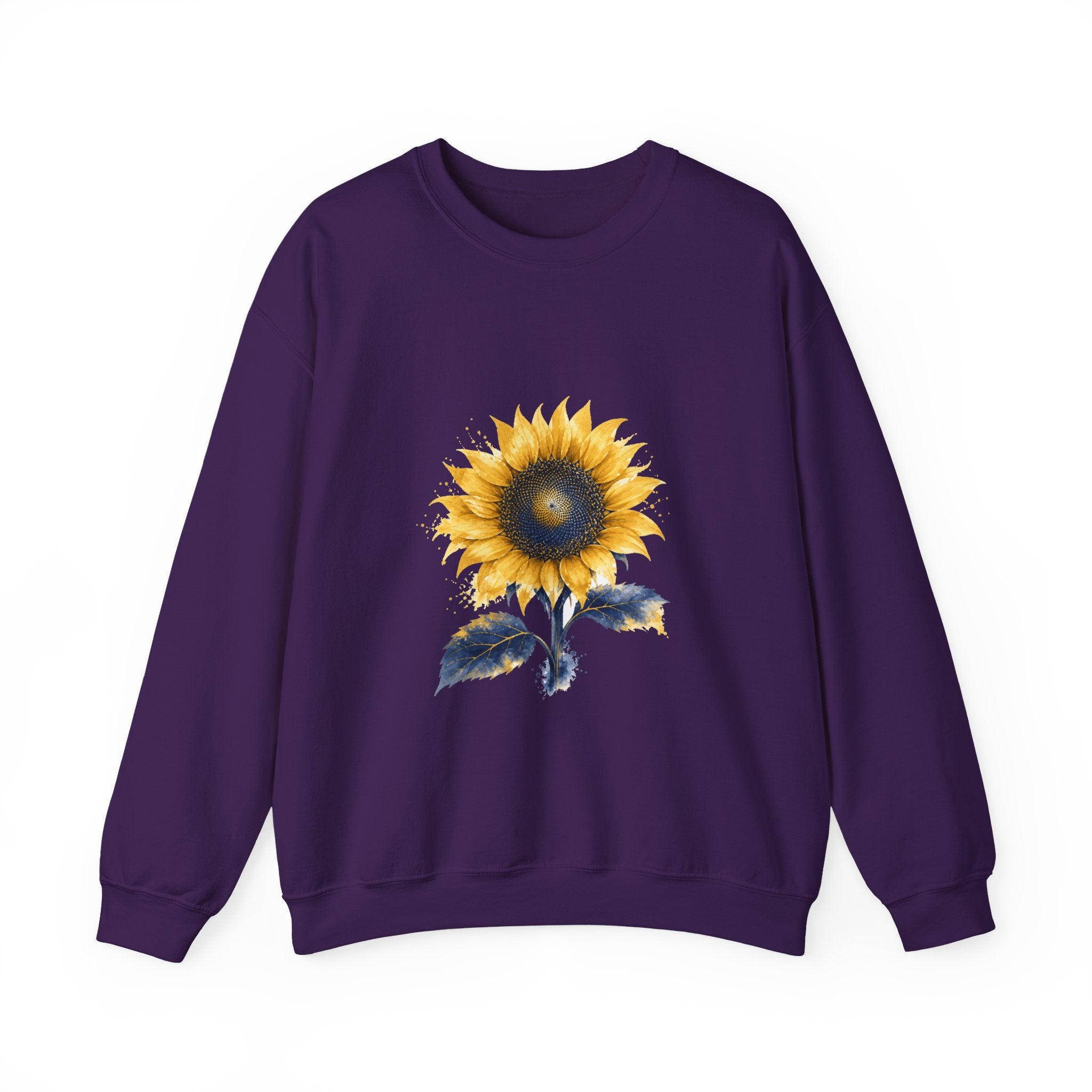 Matching Couple Sweatshirt - Sunflower & Moonflower Matching Couple Premium Fleece Sweatshirt Watercolor Art His Hers Birthday Gift - Design A