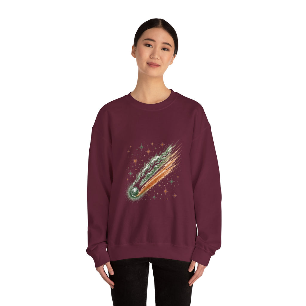 Matching Couple Sweatshirt - Comet & Asteroid Matching Couple Crewneck Sweatshirt Hand-Drawn Art His Hers Best Friend Gift - Design A