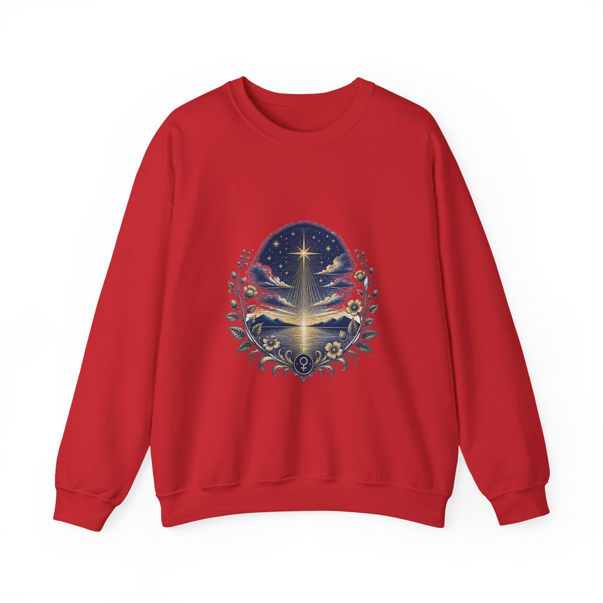 Matching Couple Sweatshirt - Evening & Morning Star Matching Couple Crewneck Sweatshirt Vintage Art His Hers Wedding Gift - Design A