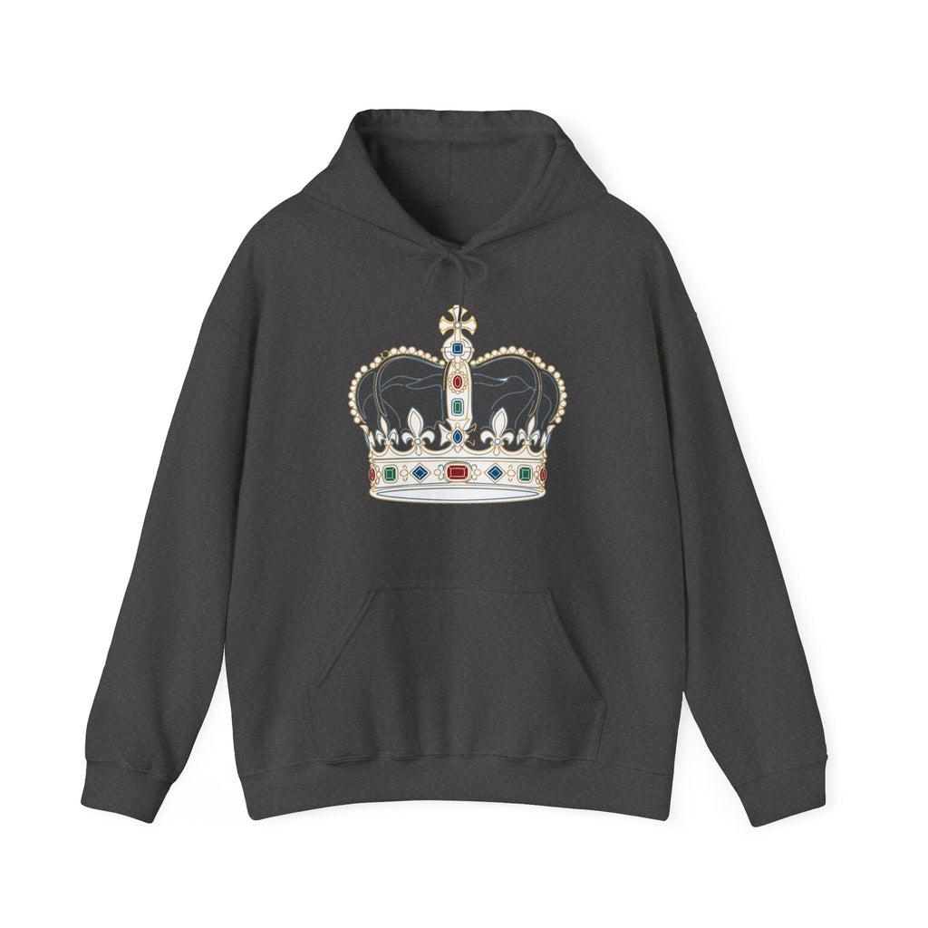 Matching Couple Sweatshirt - Crown & Shield Matching Couple Hooded Sweatshirt Minimalist Art His Hers Valentine Gift - Design A