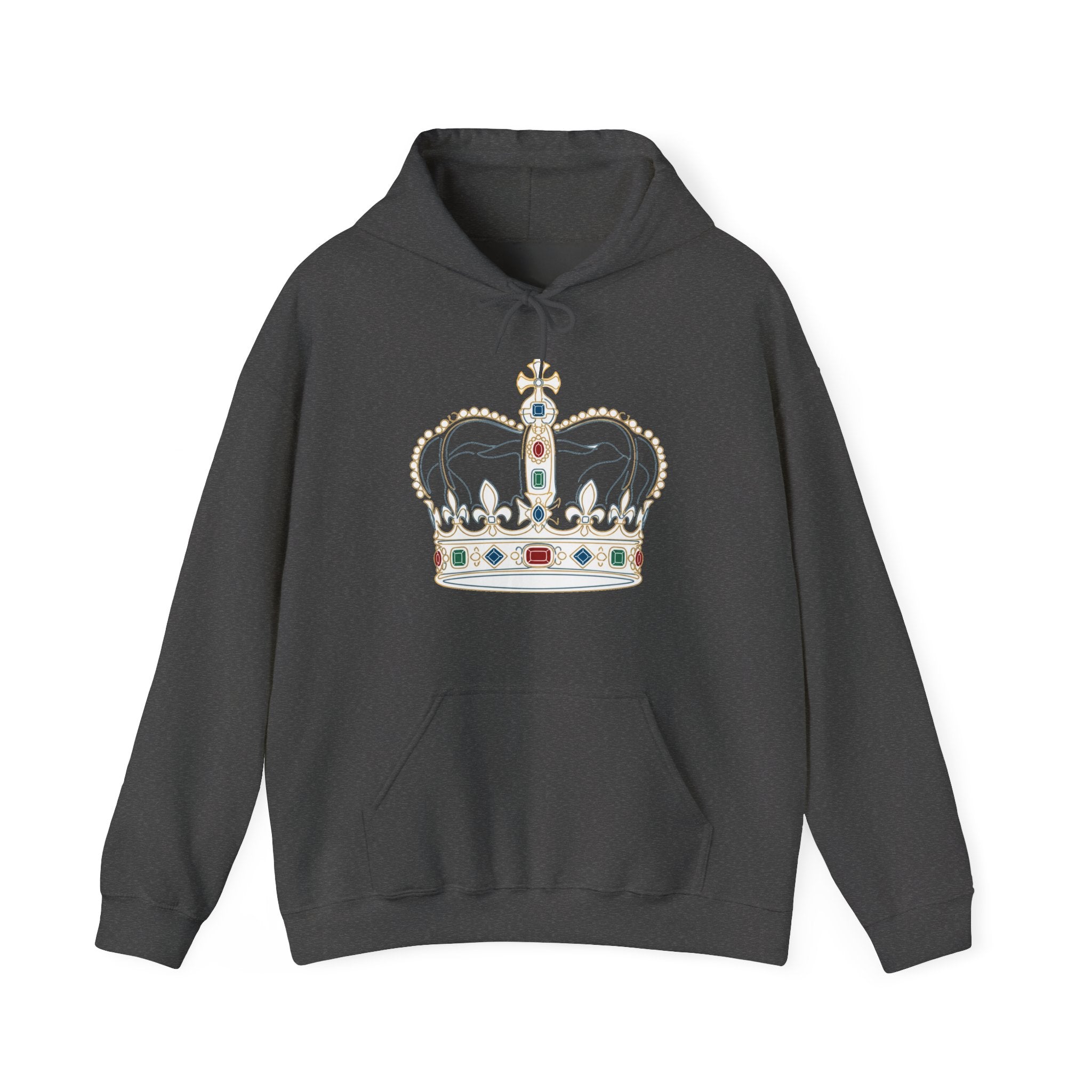Matching Couple Sweatshirt - Crown & Shield Matching Couple Hooded Sweatshirt Minimalist Art His Hers Valentine Gift - Design A