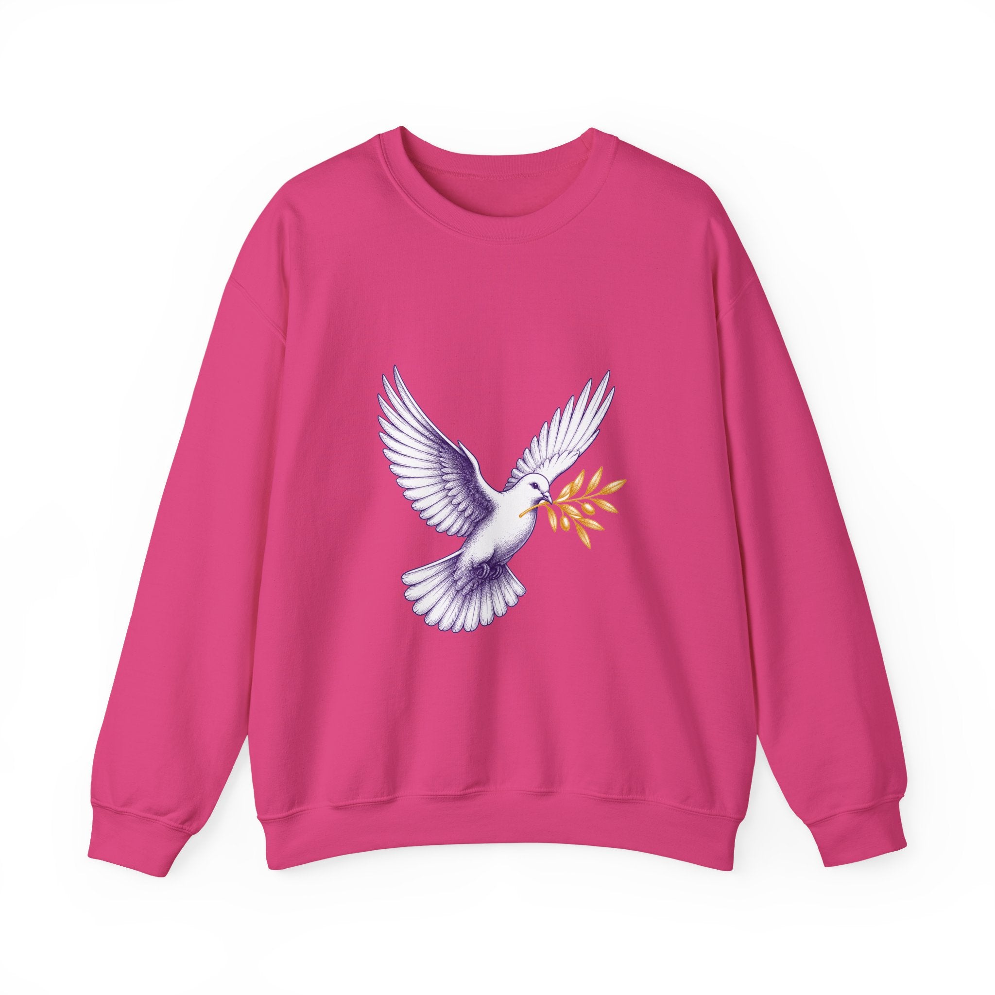 Matching Couple Sweatshirt - Wolf & Dove Matching Couple Crewneck Sweatshirt Hand-Drawn Art His Hers Best Friend Gift - Design B