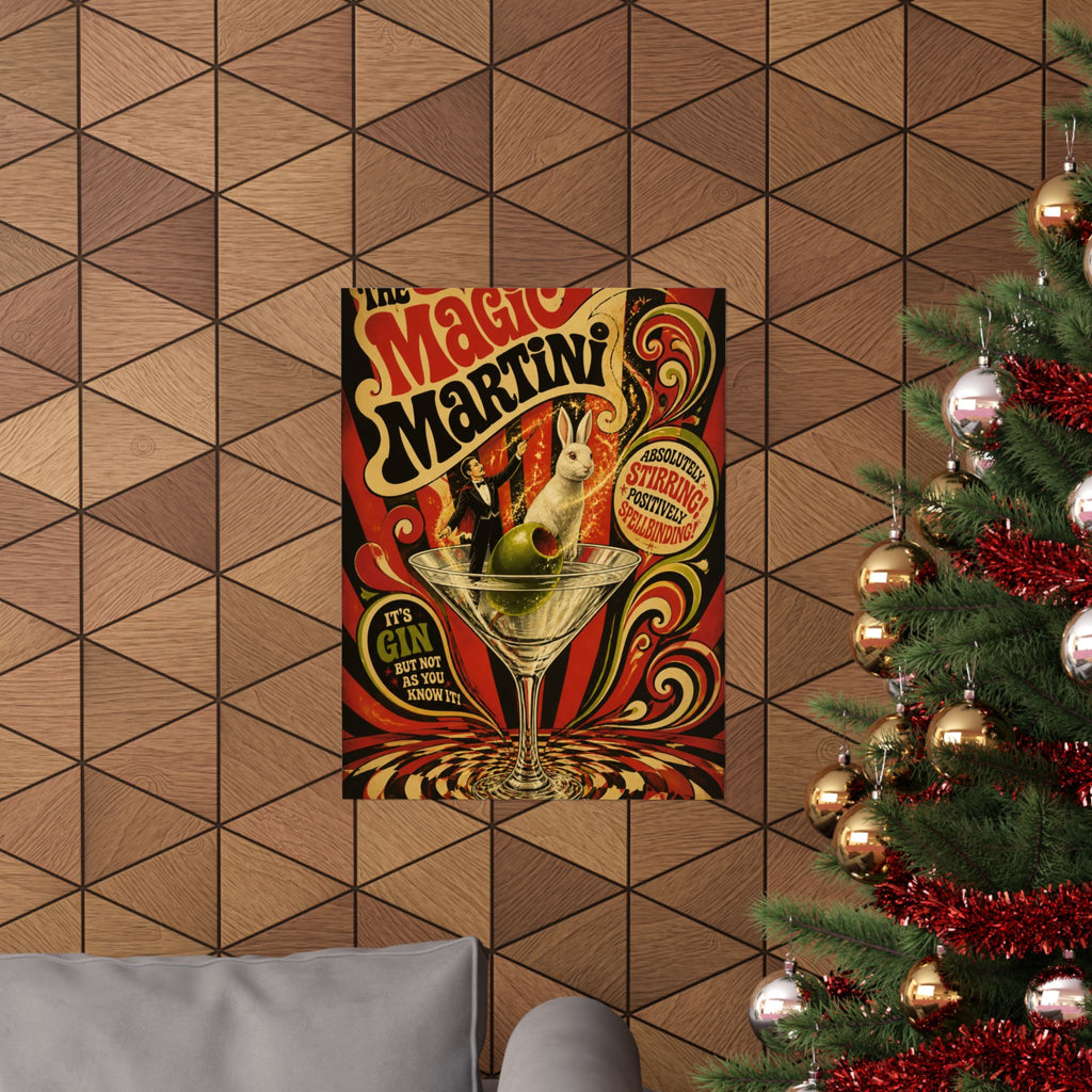 Martini Magician Wall Art Poster 18×24 Psychedelic Cafe Decor Maximalist Print