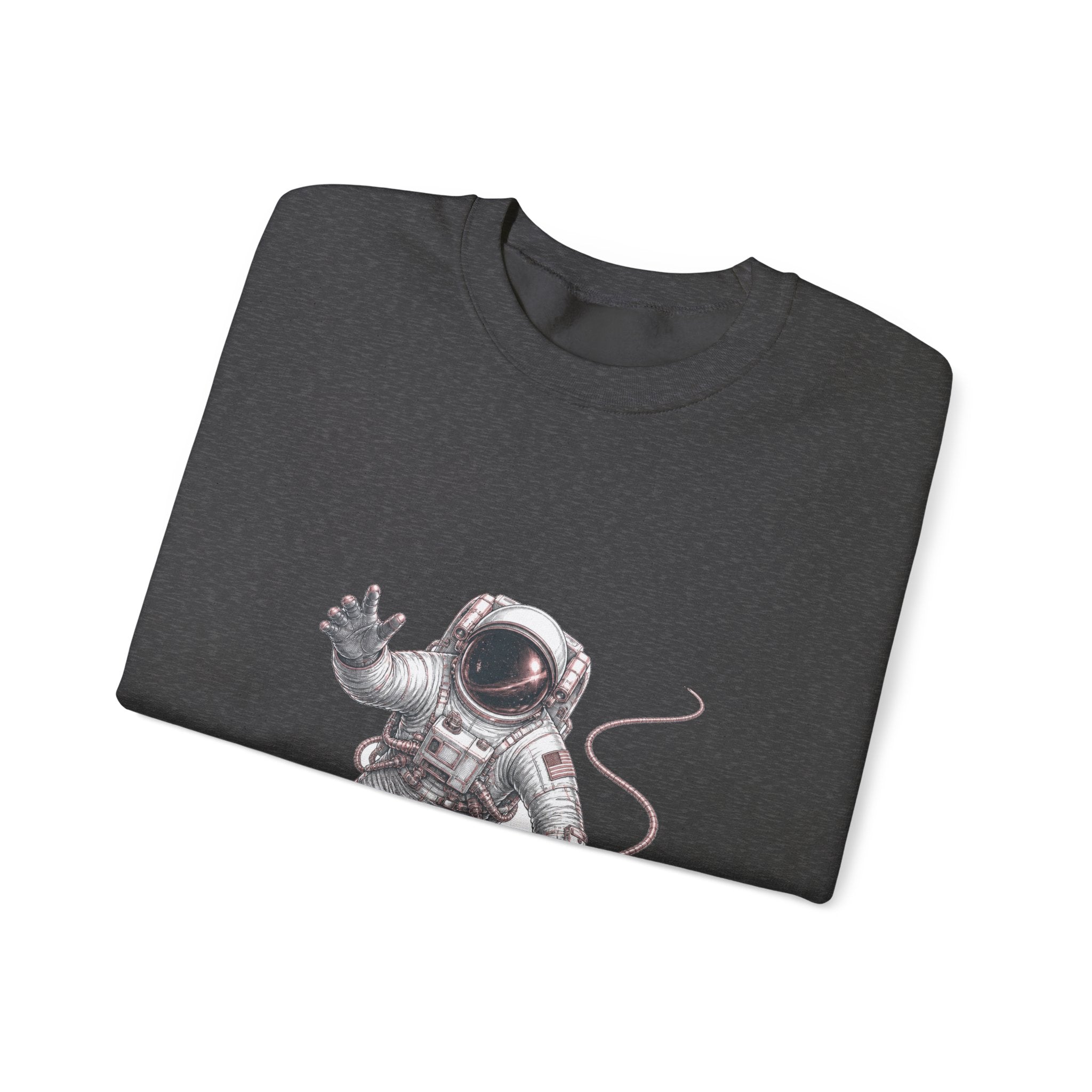 Matching Couple Sweatshirt - Astronaut & Planet Matching Couple Crewneck Sweatshirt Hand-Drawn Art His Hers Best Friend Gift - Design A