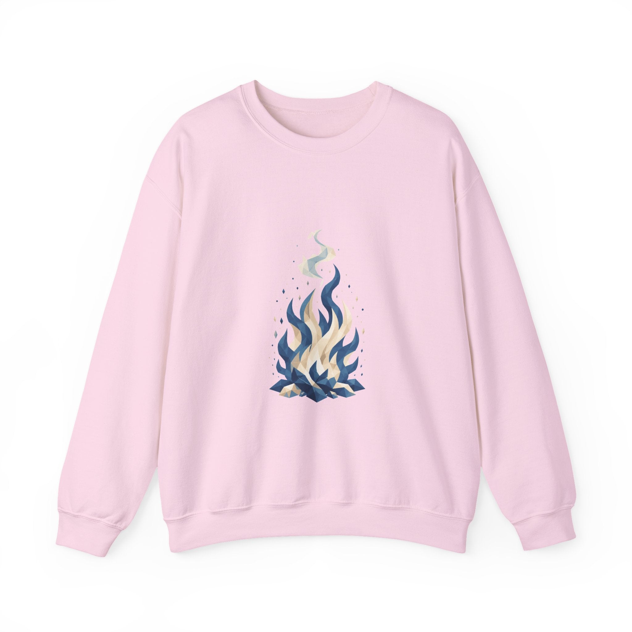 Matching Couple Sweatshirt - Wildfire & Waterfall Matching Couple Crewneck Sweatshirt Geometric Art His Hers Couple Gift - Design A