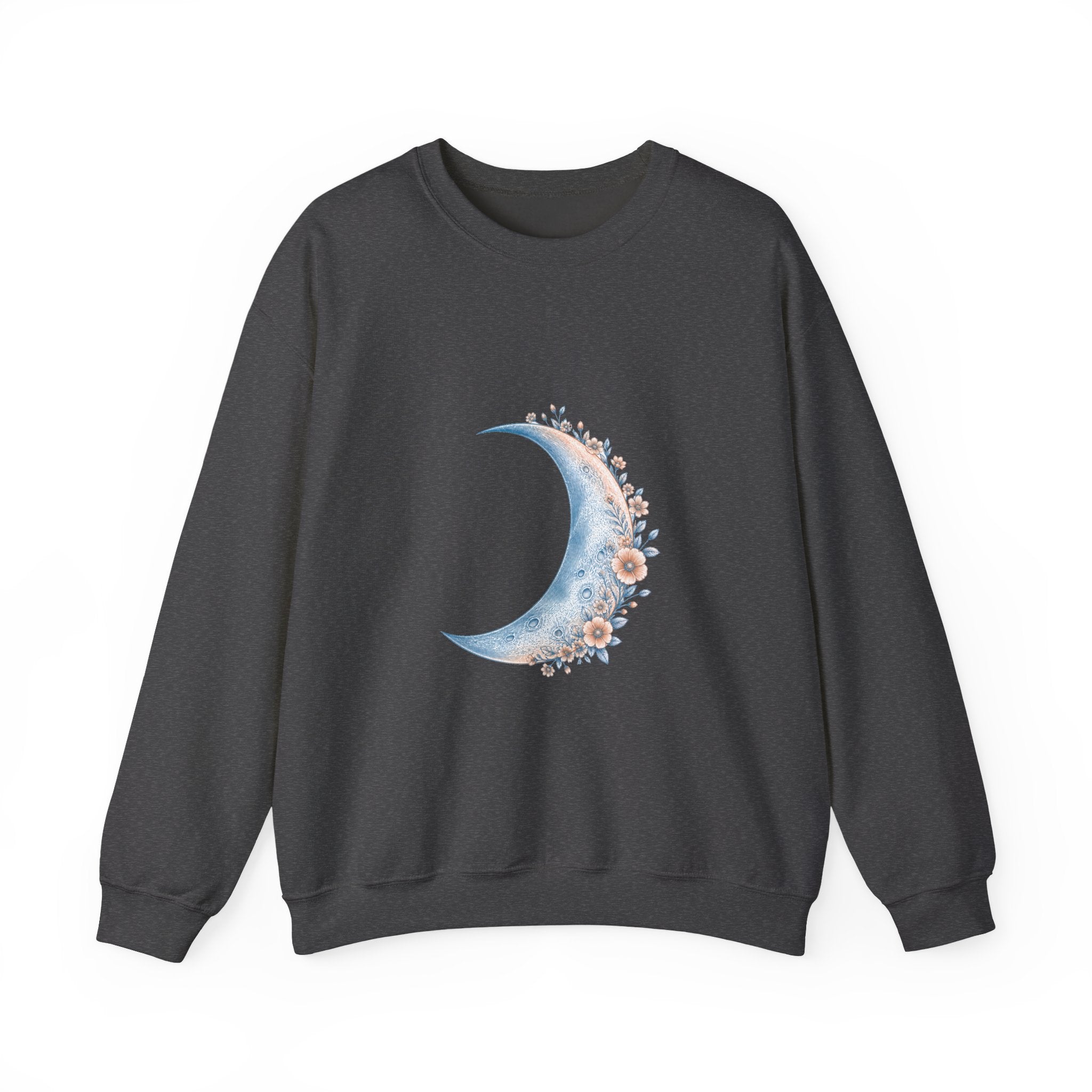 Matching Couple Sweatshirt - Waxing & Waning Moon Matching Couple Crewneck Sweatshirt Vintage Art His Hers Wedding Gift - Design A