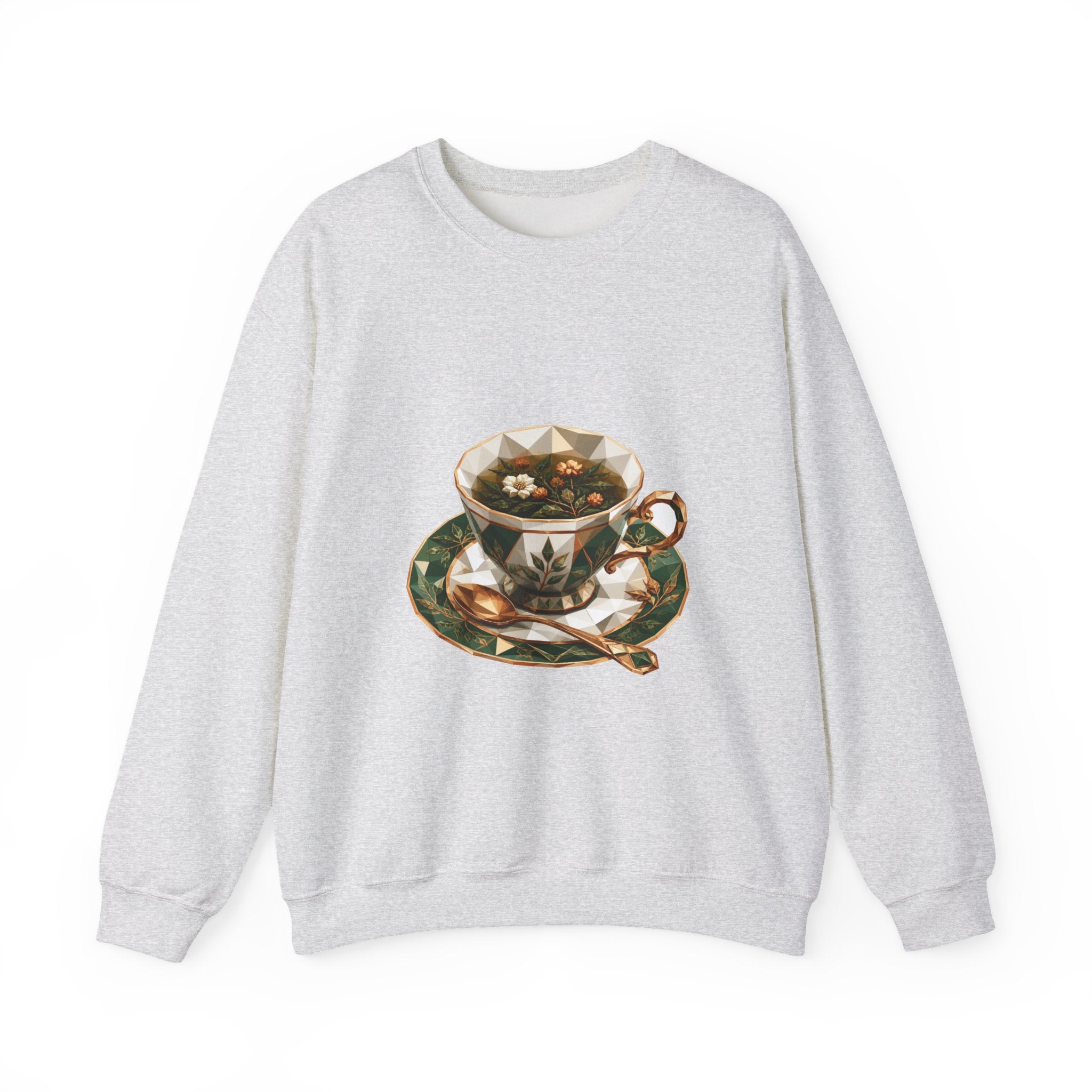Matching Couple Sweatshirt - Coffee & Tea Matching Couple Crewneck Sweatshirt Geometric Art His Hers Couple Gift - Design B