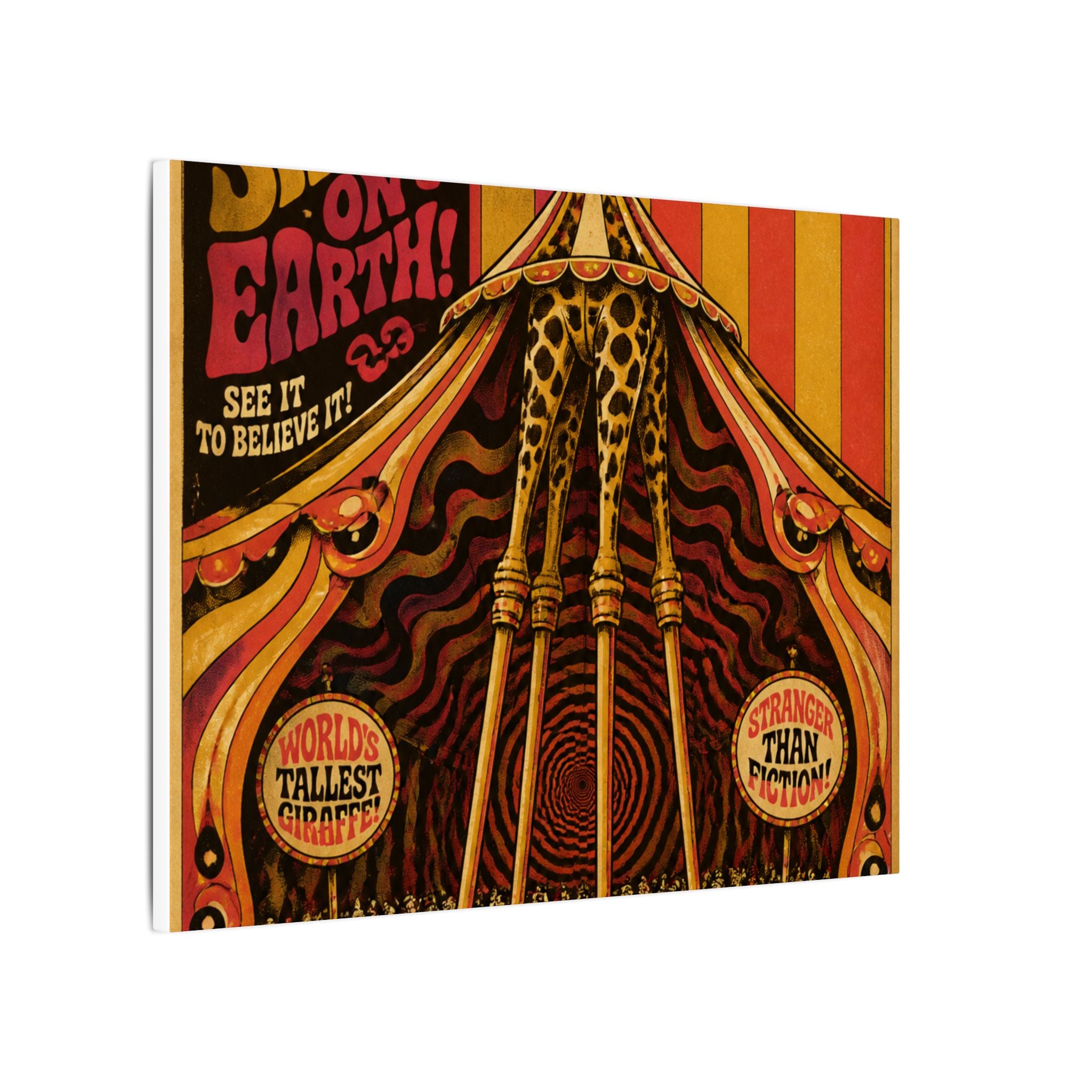 Giraffe on Stilts Wall Art Canvas 16×20 Psychedelic Cafe Decor Maximalist Print