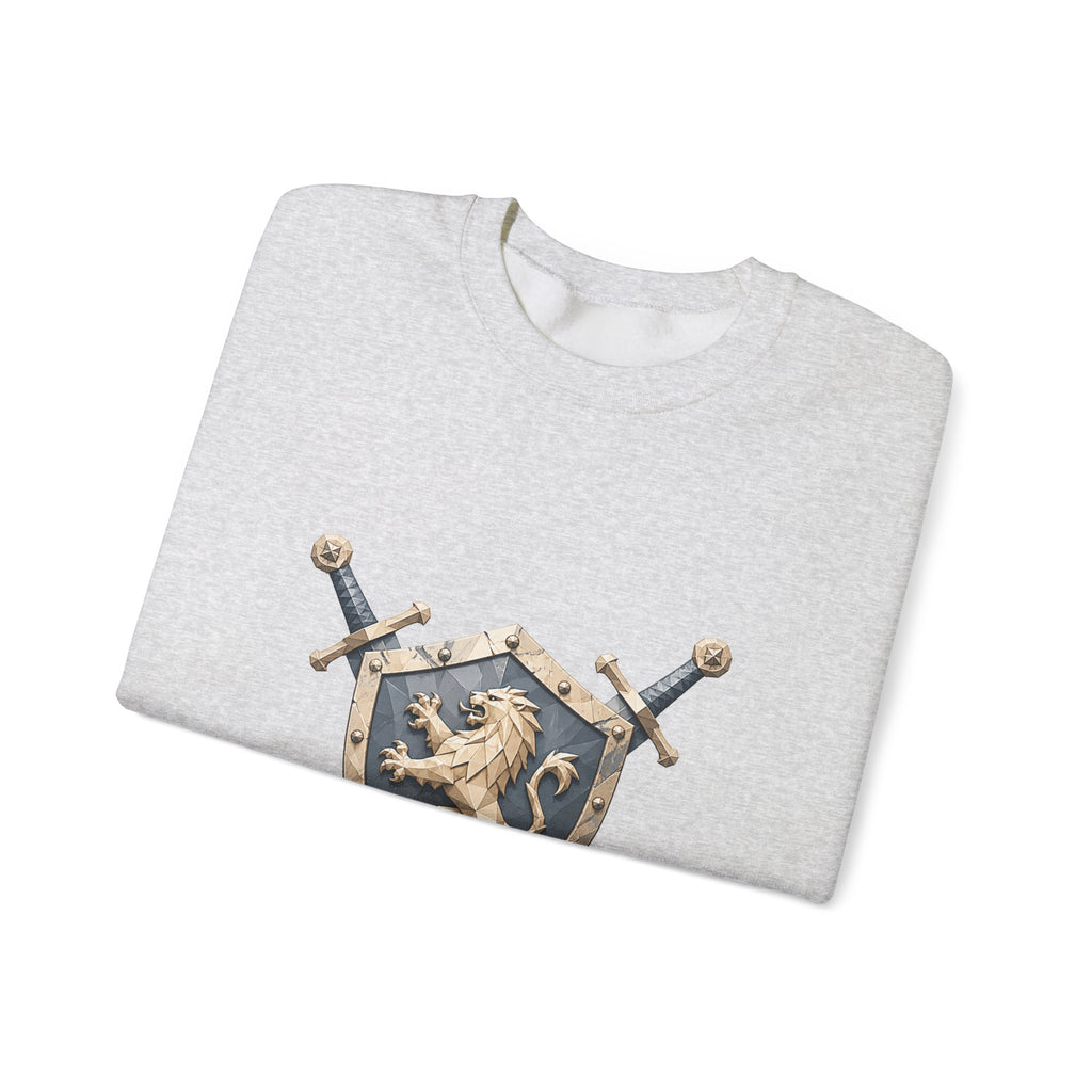 Matching Couple Sweatshirt - Crown & Shield Matching Couple Crewneck Sweatshirt Geometric Art His Hers Couple Gift - Design B