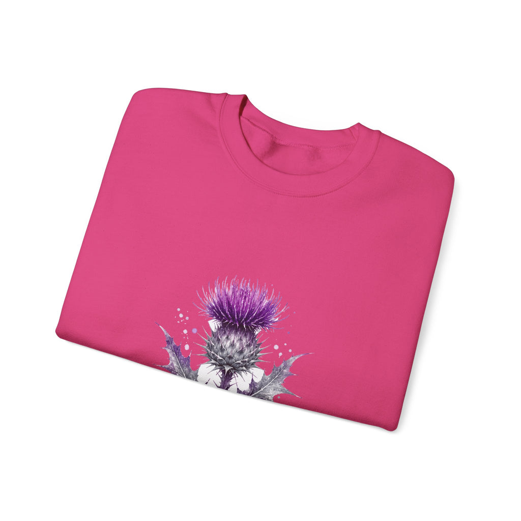 Matching Couple Sweatshirt - Lavender & Thistle Matching Couple Comfort Colors Crew Watercolor Art His Hers Birthday Gift - Design B