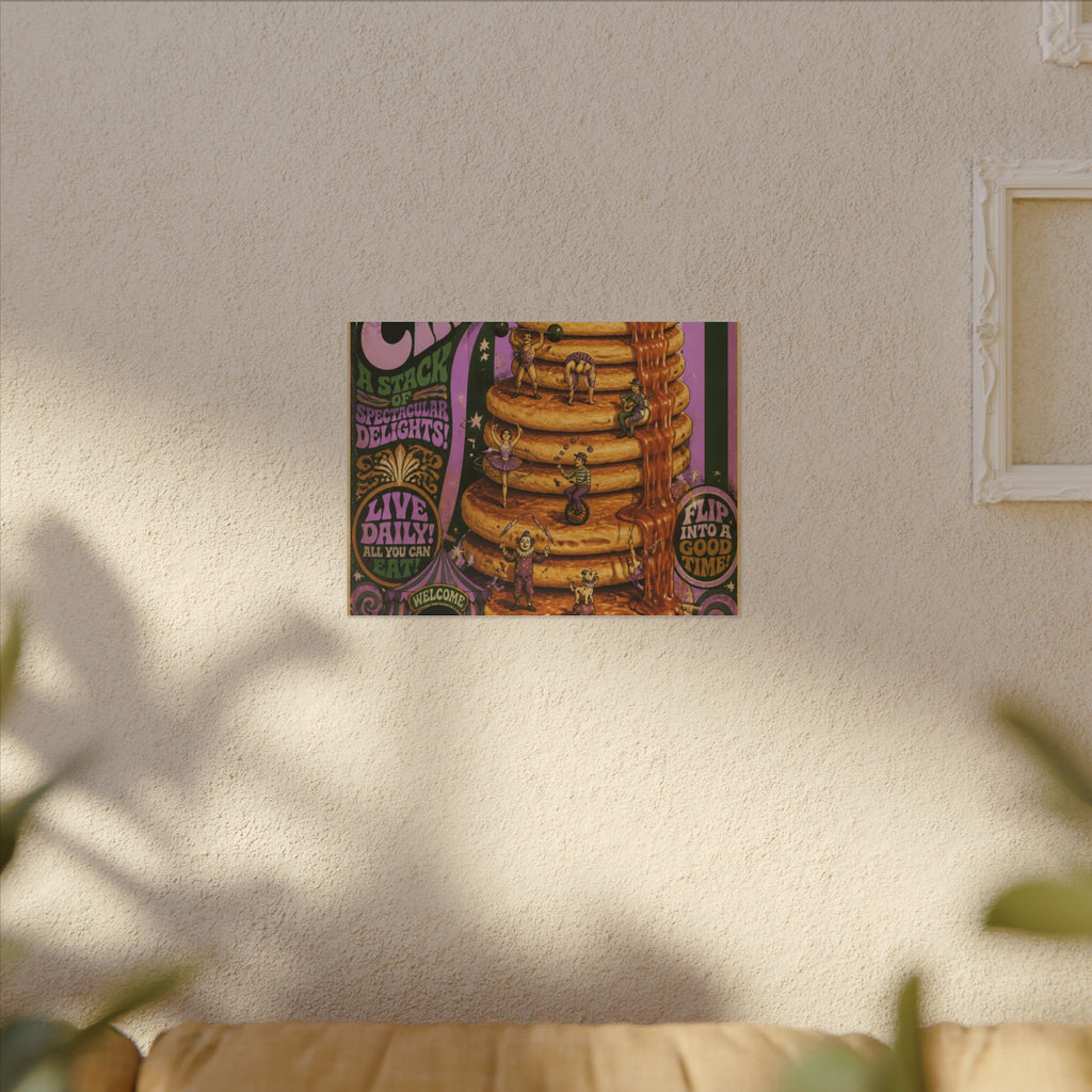Pancake Stack Platform Wall Art Canvas 16×20 Psychedelic Cafe Decor Maximalist Print