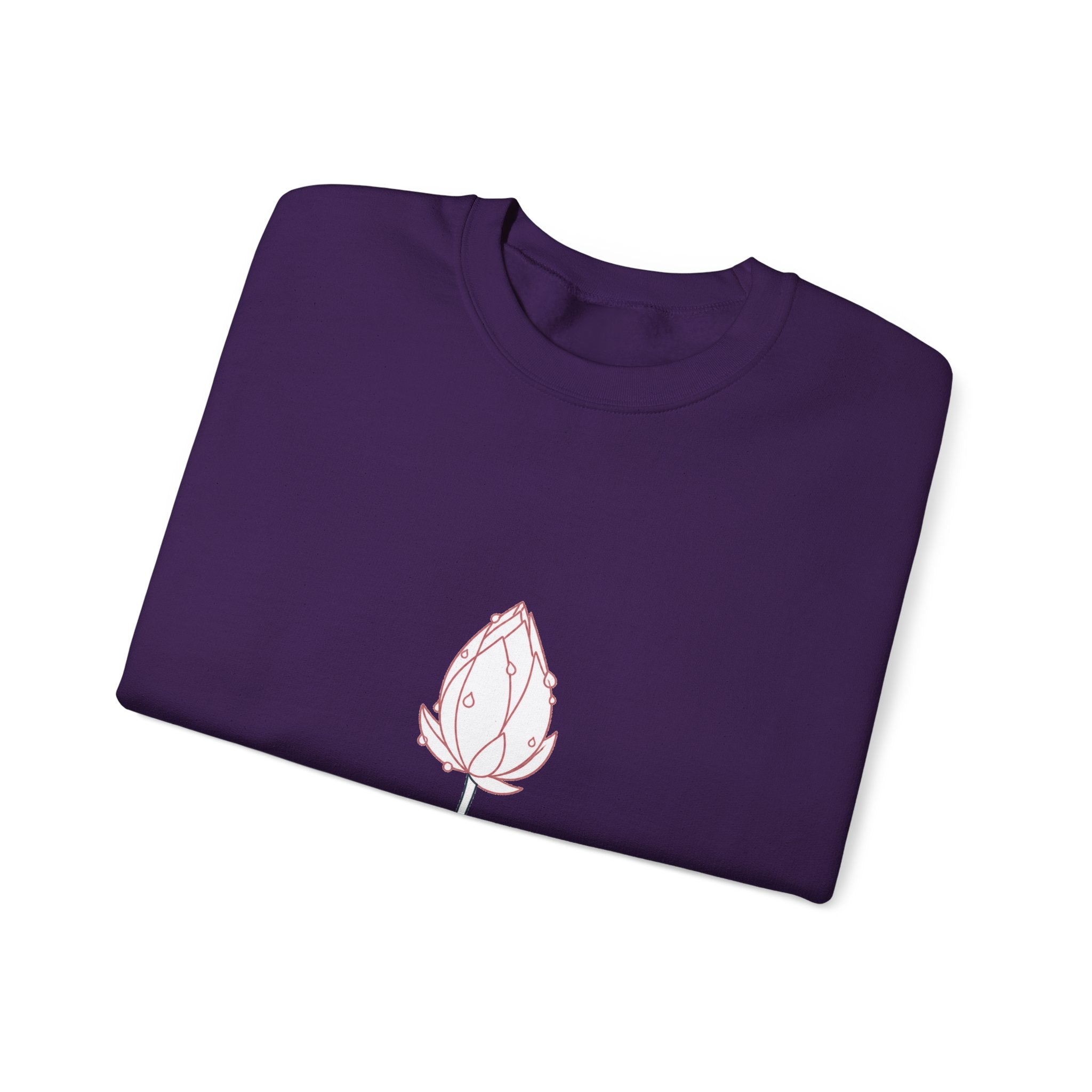 Matching Couple Sweatshirt - Open & Closed Lotus Matching Couple Crewneck Sweatshirt Minimalist Art His Hers Valentine Gift - Design B