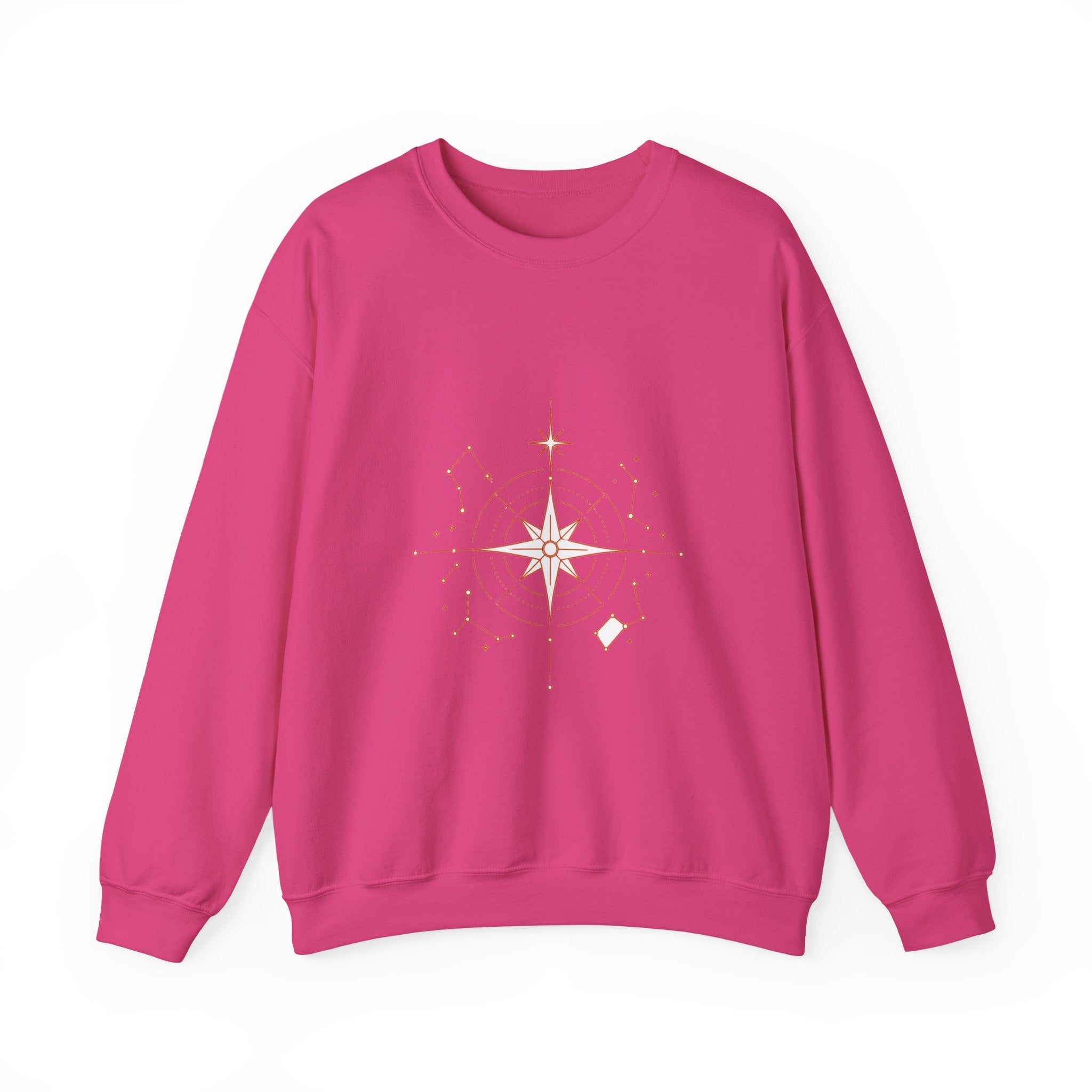 Matching Couple Sweatshirt - Shooting Star & North Star Matching Couple Comfort Colors Crew Minimalist Art His Hers Christmas Gift - Design B