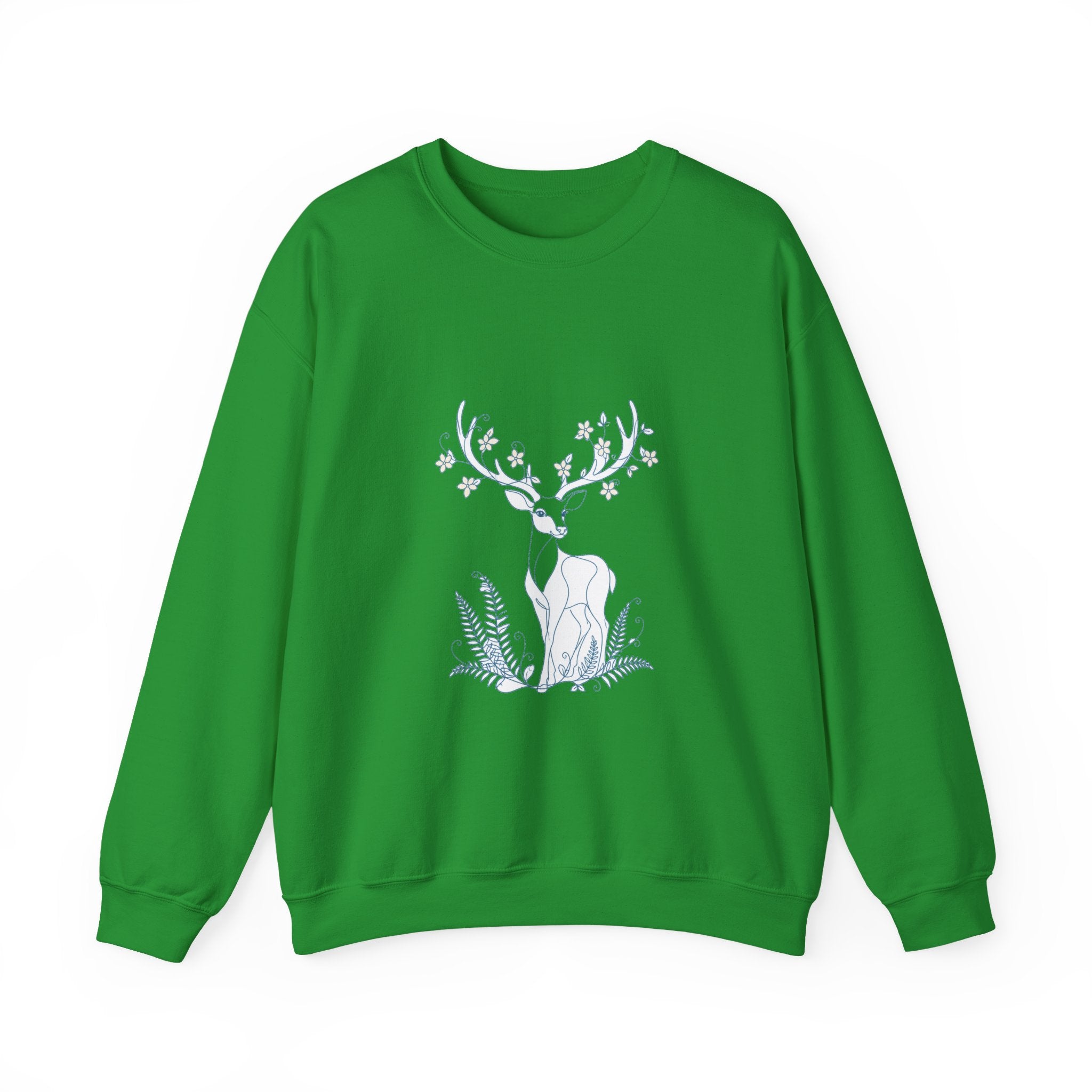 Matching Couple Sweatshirt - Bear & Deer Matching Couple Premium Fleece Sweatshirt Minimalist Art His Hers Christmas Gift - Design B