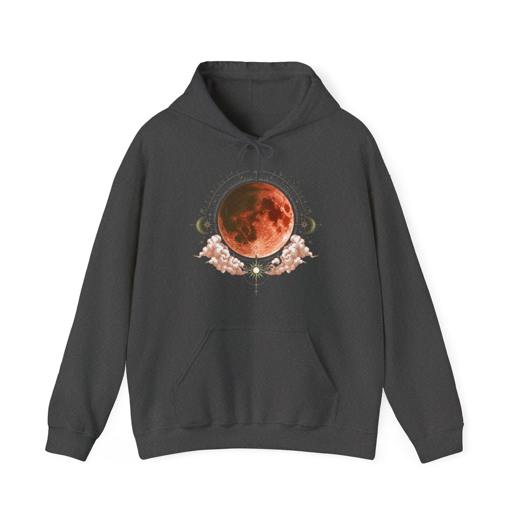 Matching Couple Sweatshirt - Solar & Lunar Eclipse Matching Couple Hooded Sweatshirt Hand-Drawn Art His Hers Best Friend Gift - Design B