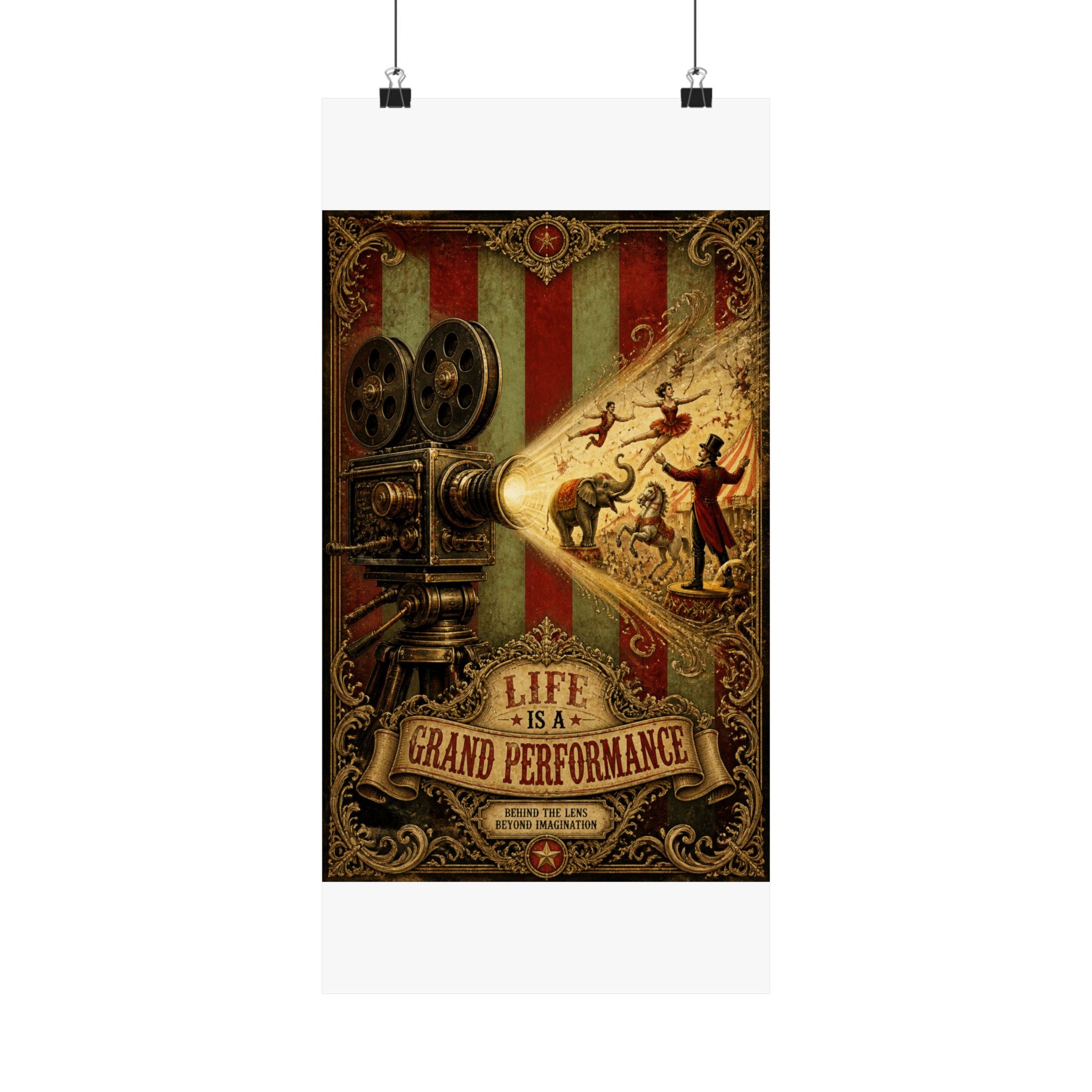 Film Camera Projector Show Wall Art Poster 18×24 Baroque Home Office Decor Maximalist Print