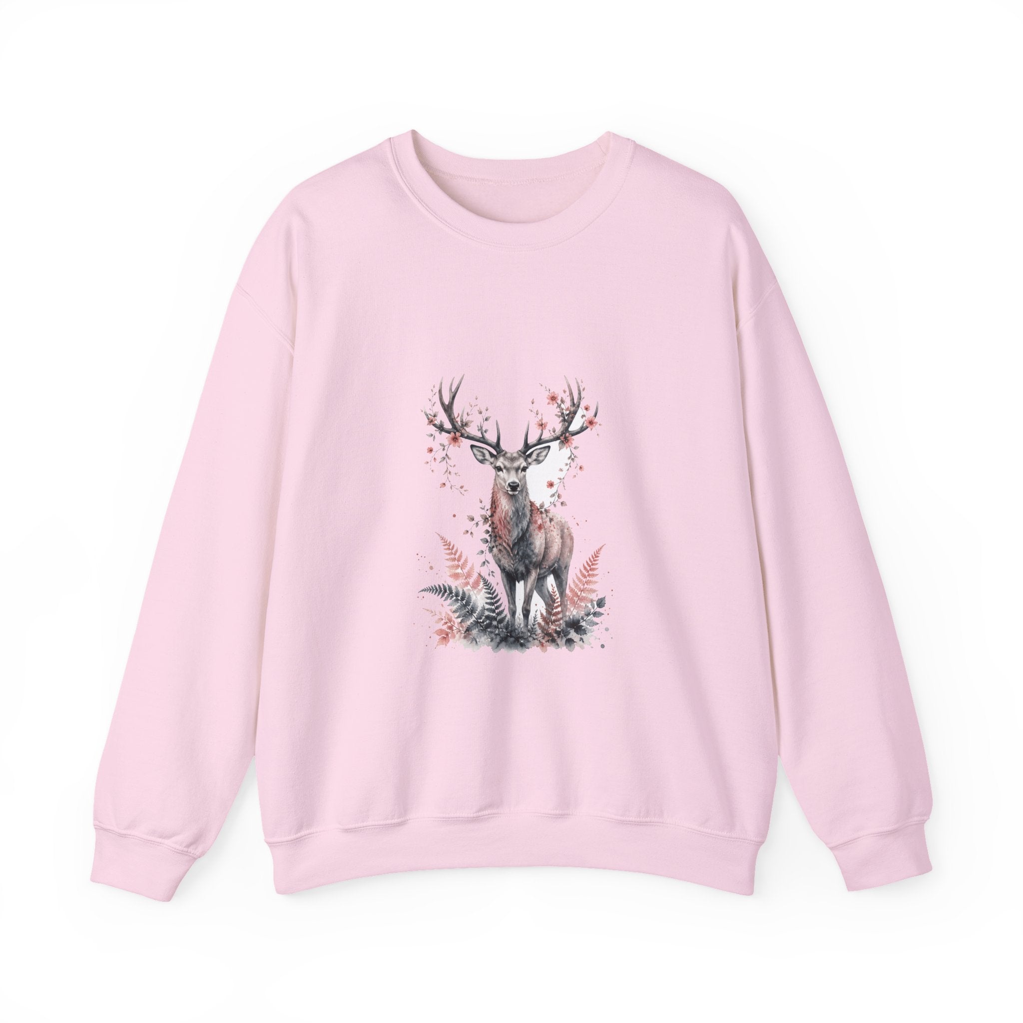 Matching Couple Sweatshirt - Bear & Deer Matching Couple Premium Fleece Sweatshirt Watercolor Art His Hers Birthday Gift - Design B