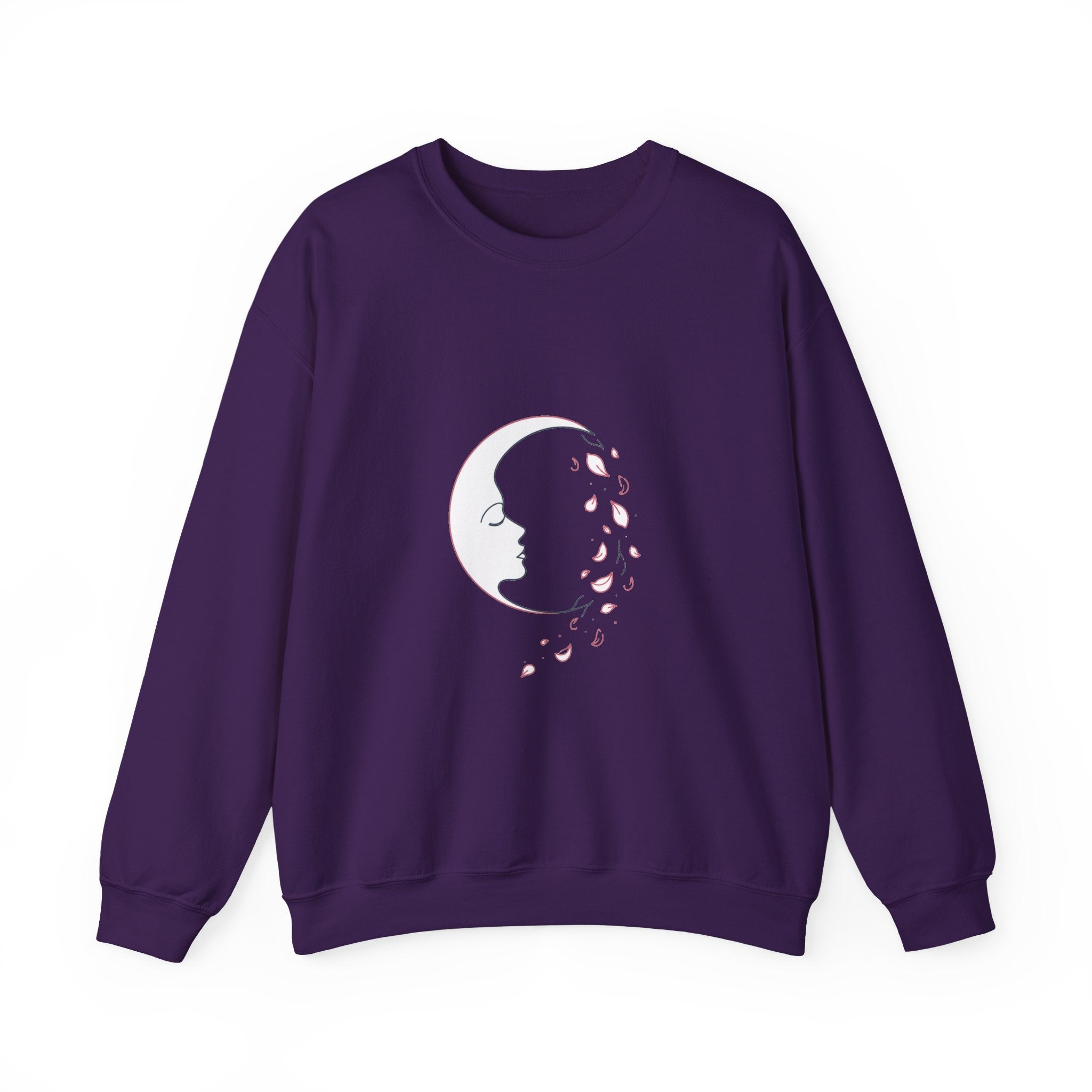 Matching Couple Sweatshirt - Waxing & Waning Moon Matching Couple Comfort Colors Crew Minimalist Art His Hers Christmas Gift - Design B