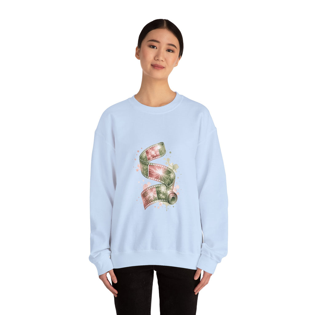 Matching Couple Sweatshirt - Camera & Film Matching Couple Crewneck Sweatshirt Watercolor Art His Hers Engagement Gift - Design B