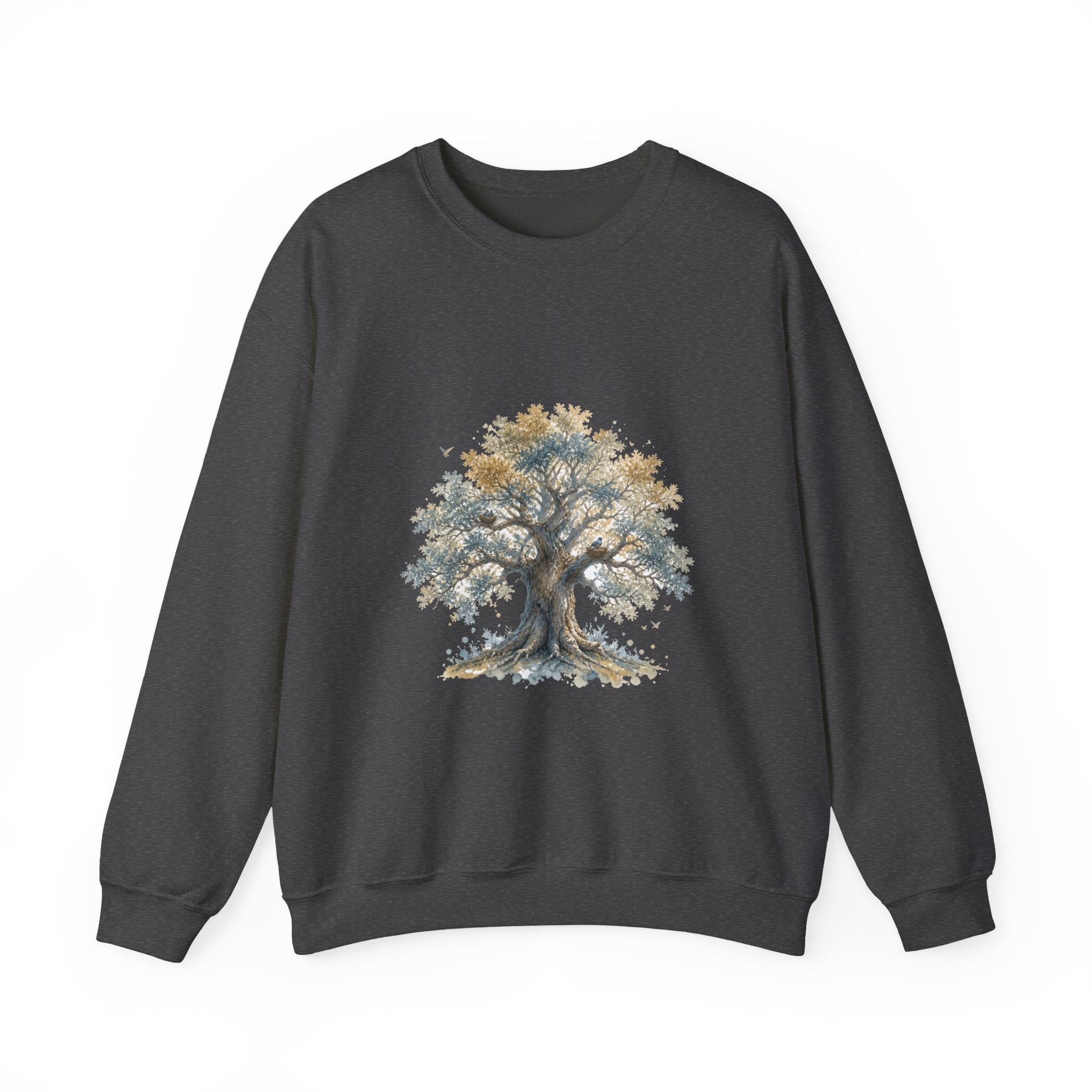 Matching Couple Sweatshirt - Ancient Oak & Deep Roots Matching Couple Comfort Colors Crew Watercolor Art His Hers Birthday Gift - Design A