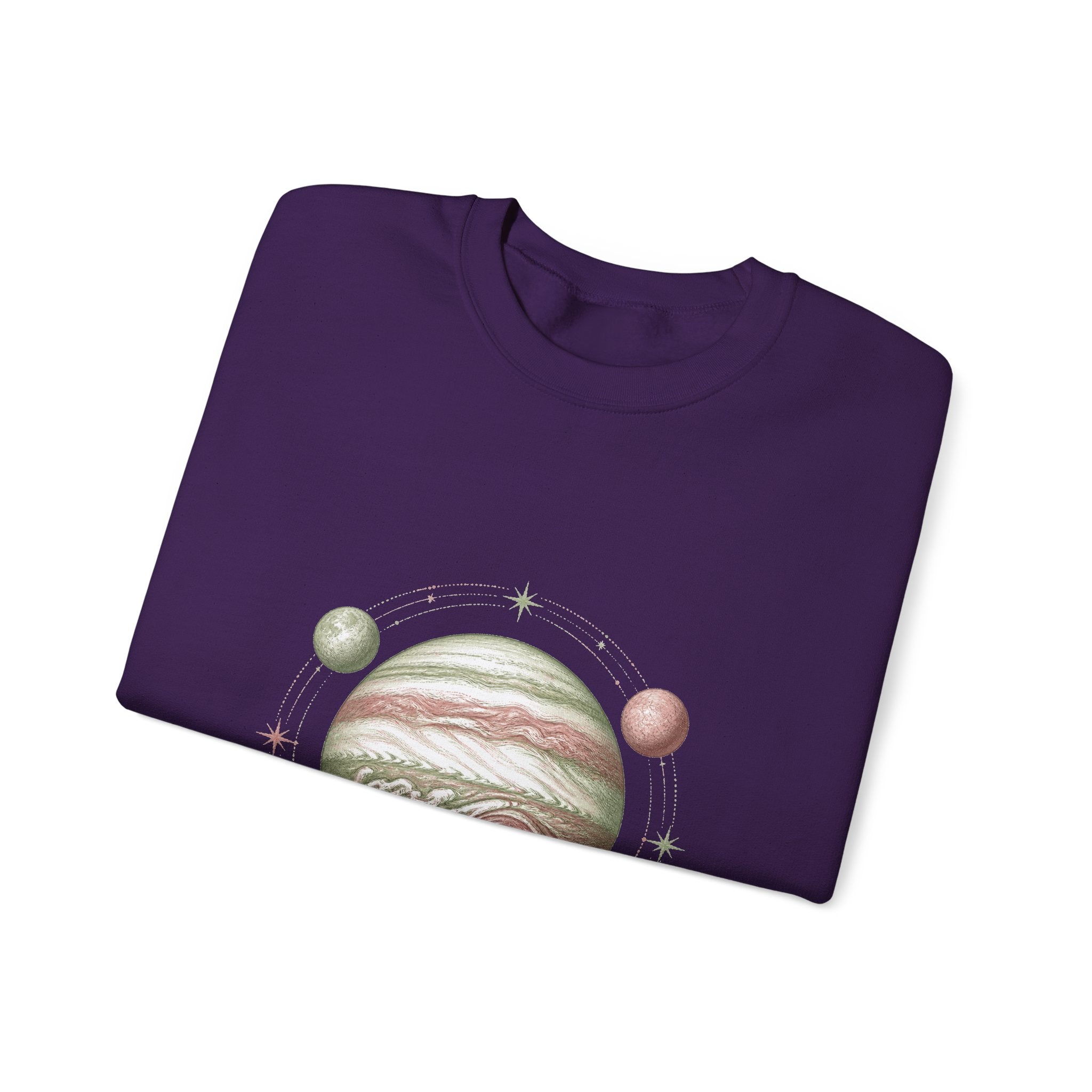 Matching Couple Sweatshirt - Saturn & Jupiter Matching Couple Premium Fleece Sweatshirt Vintage Art His Hers Honeymoon Gift - Design B