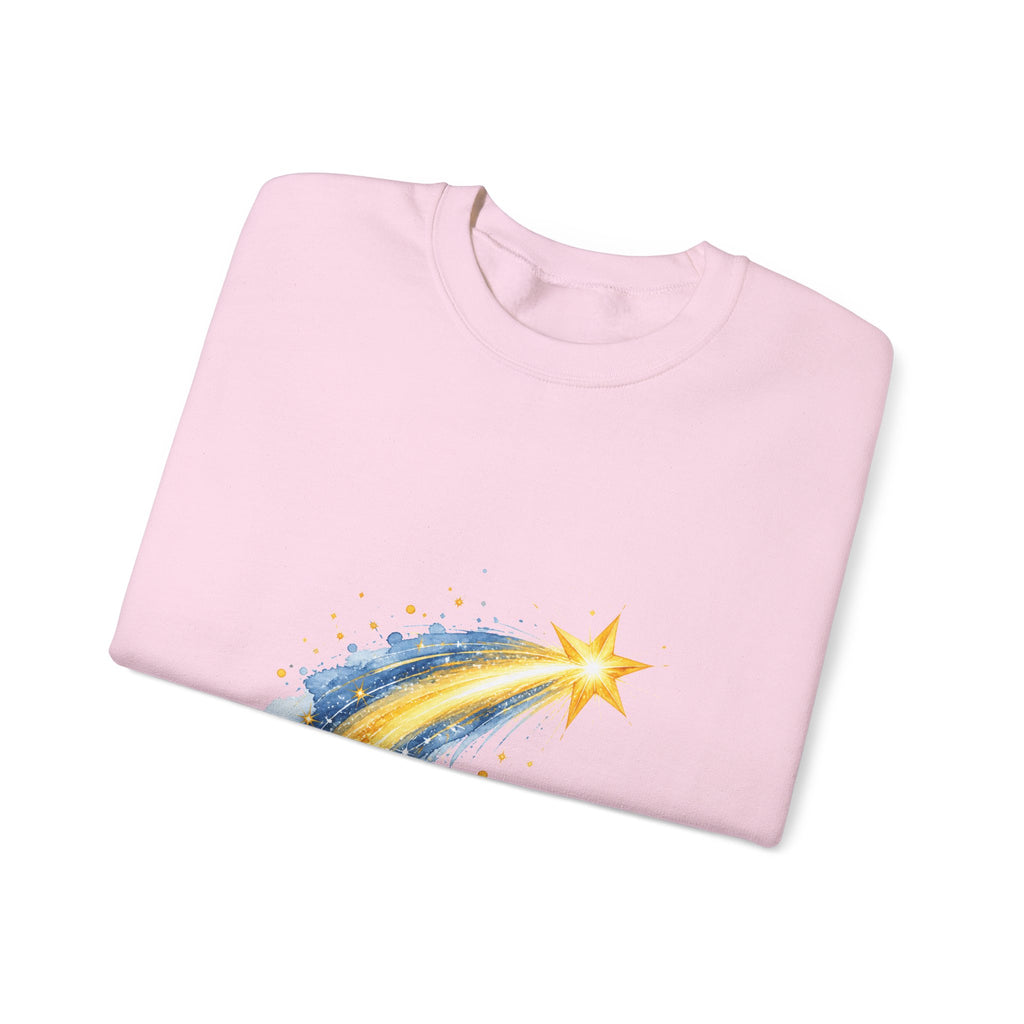 Matching Couple Sweatshirt - Shooting Star & North Star Matching Couple Comfort Colors Crew Watercolor Art His Hers Birthday Gift - Design A