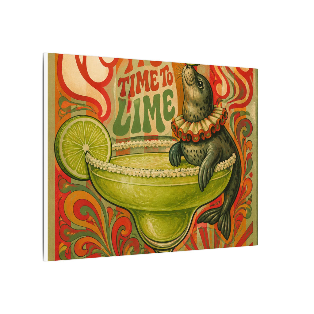 Margarita Balancing Seal Wall Art Canvas 16×20 Psychedelic Cafe Decor Maximalist Print