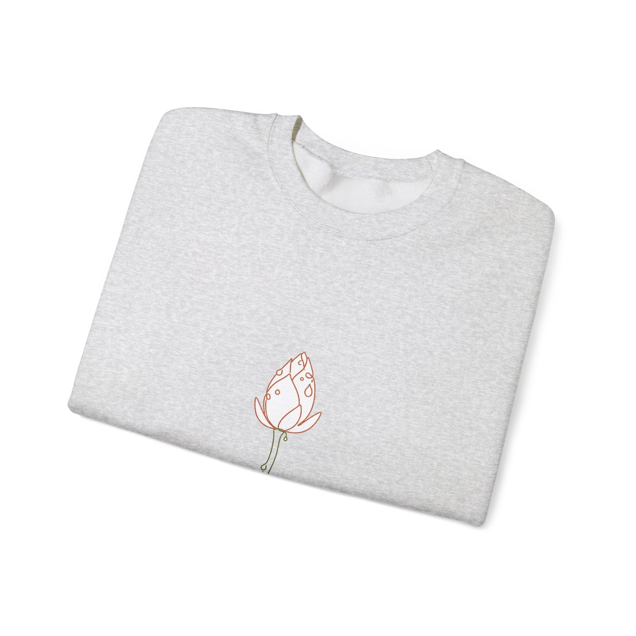 Matching Couple Sweatshirt - Open & Closed Lotus Matching Couple Comfort Colors Crew Minimalist Art His Hers Christmas Gift - Design B