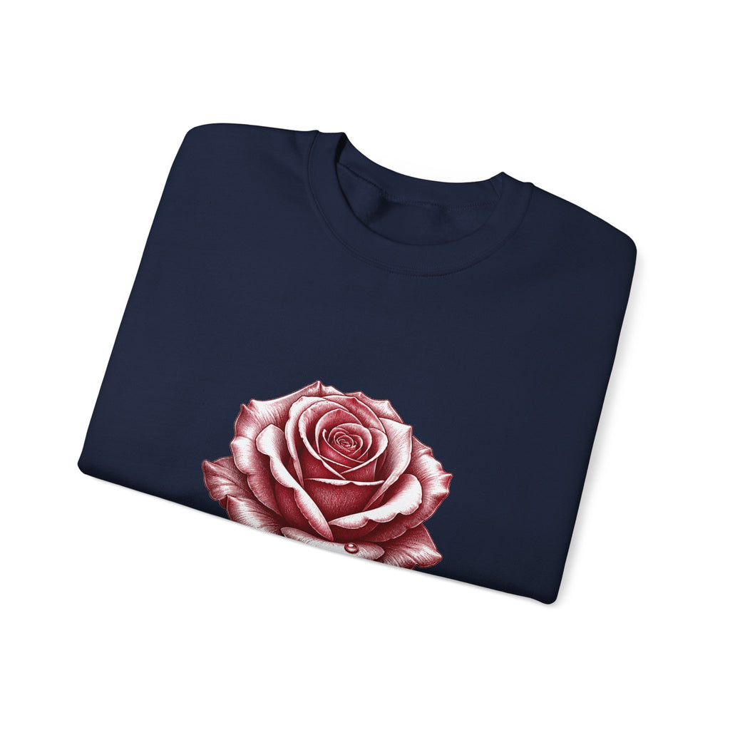 Matching Couple Sweatshirt - Rose & Thorn Matching Couple Crewneck Sweatshirt Hand-Drawn Art His Hers Best Friend Gift - Design A