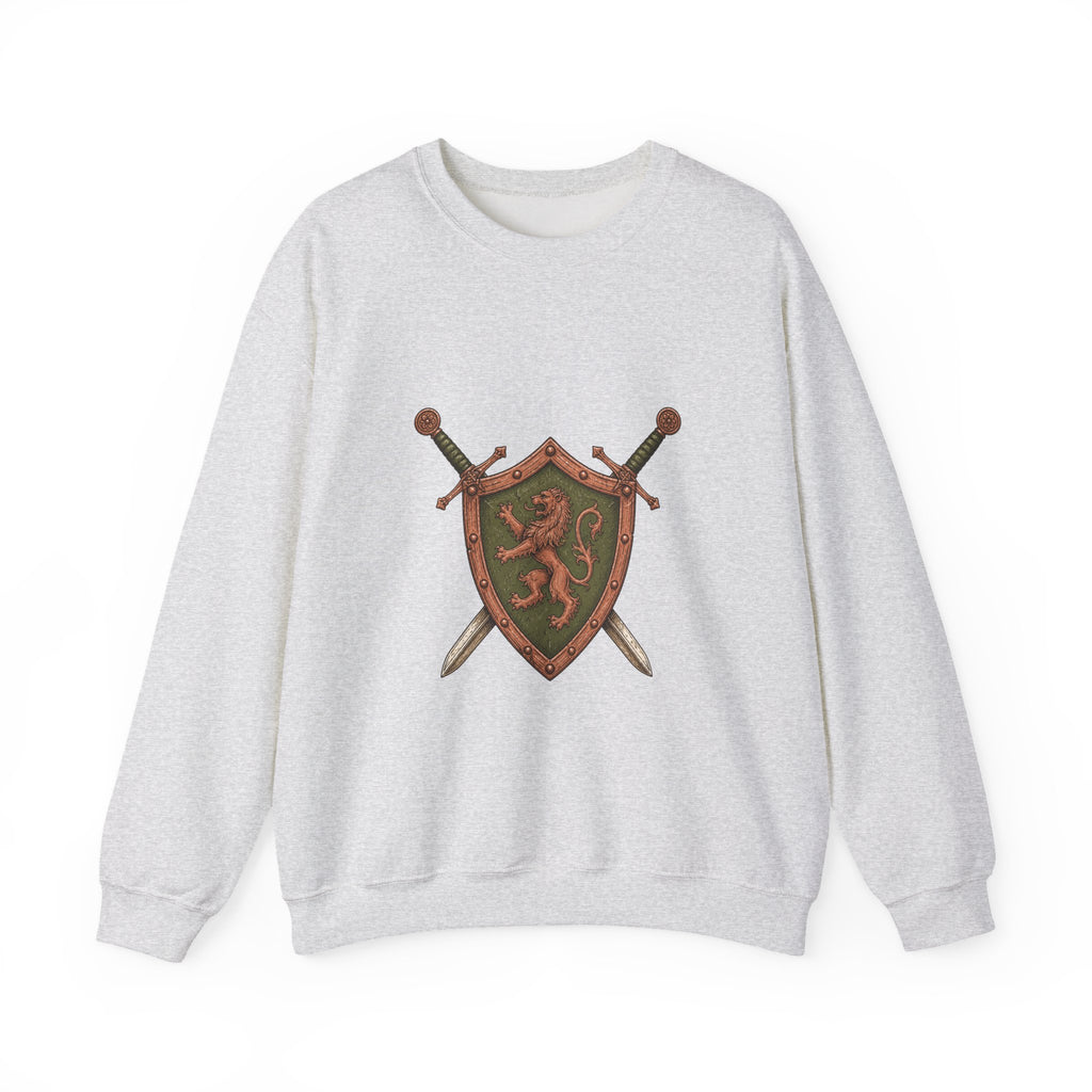 Matching Couple Sweatshirt - Crown & Shield Matching Couple Premium Fleece Sweatshirt Hand-Drawn Art His Hers Anniversary Gift - Design B